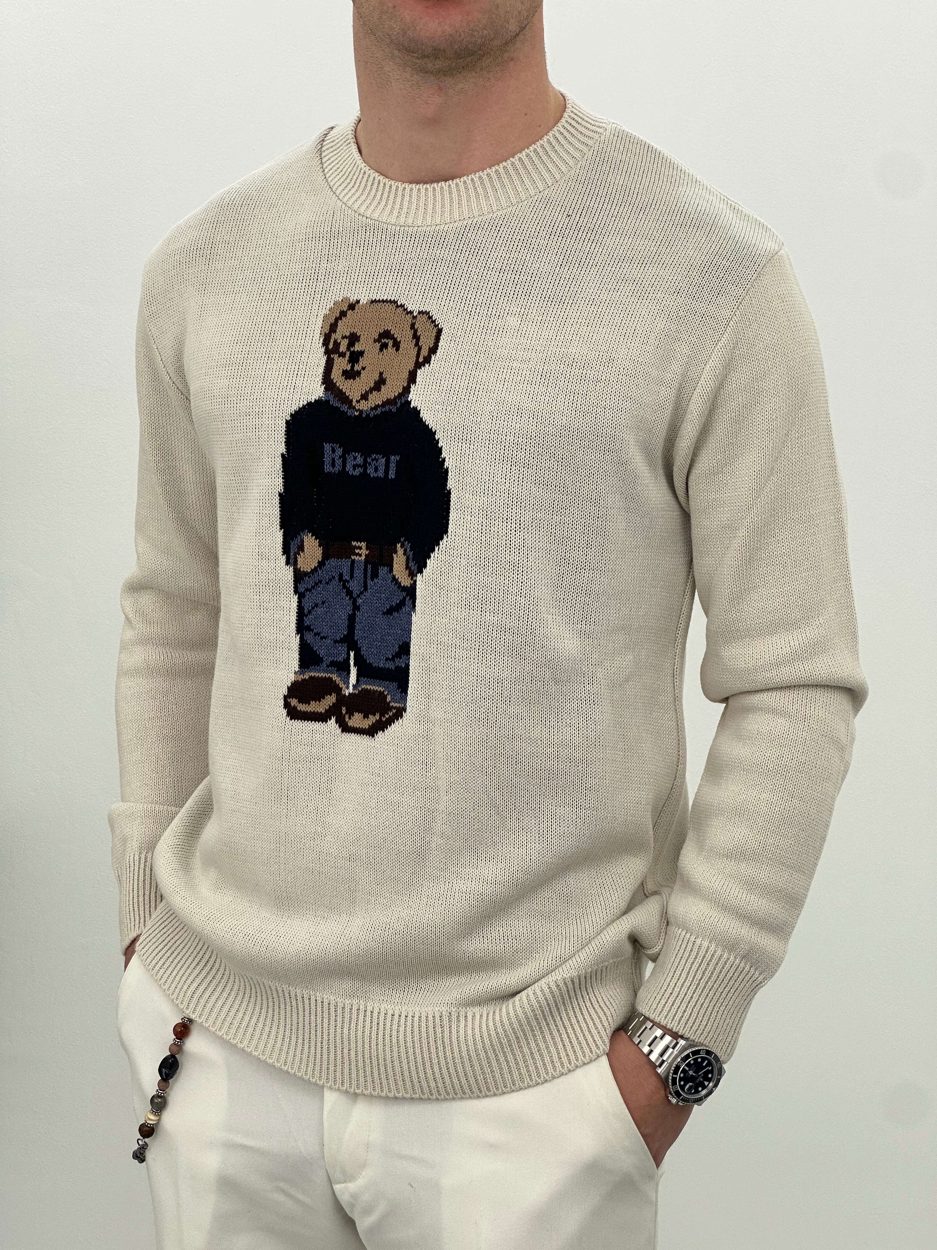 MAGLIONE BEAR AD670 col.BEIGE