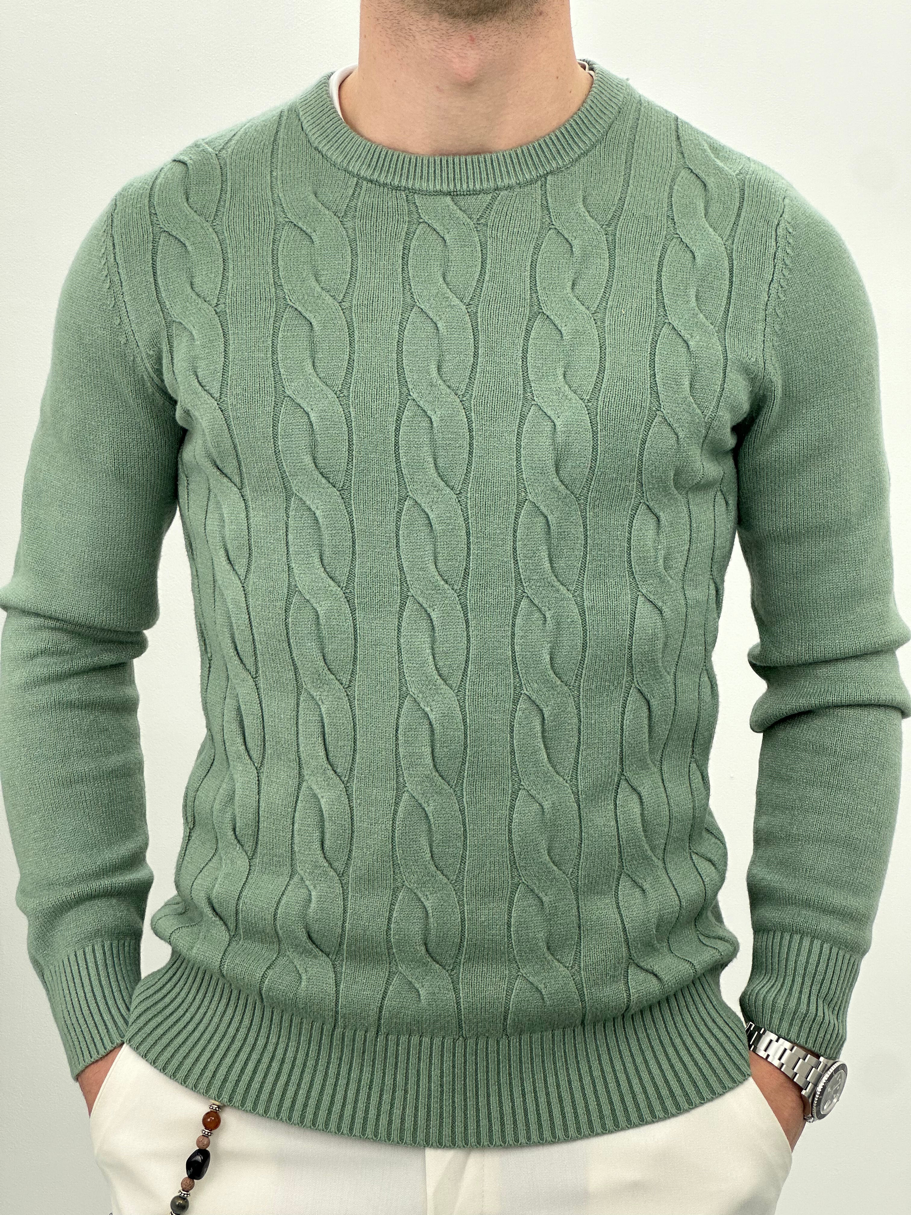 MAGLIONCINO INTRECCIATO COL.MENTA