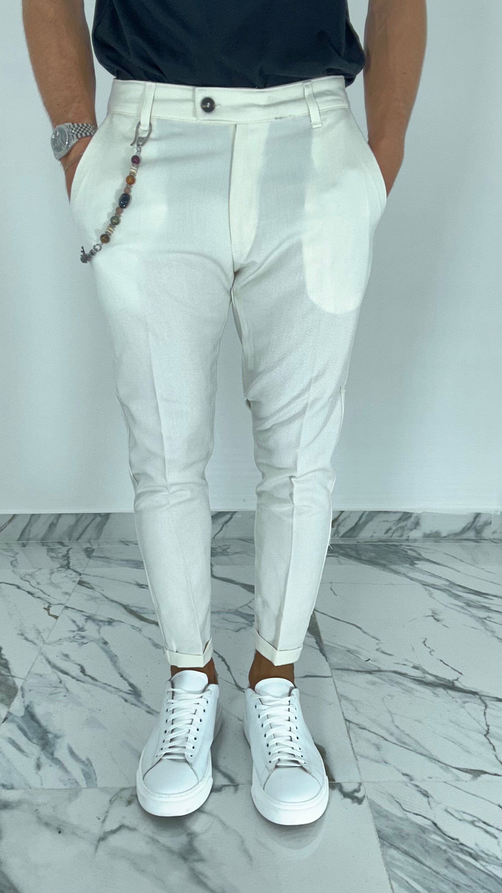 PANTALONE ELEGANTE PANNA AD95