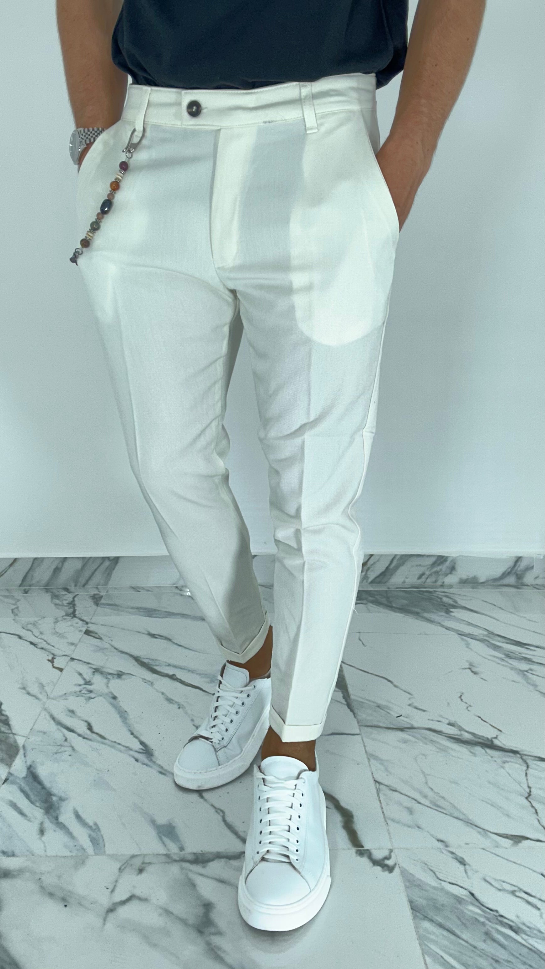 PANTALONE ELEGANTE PANNA AD95