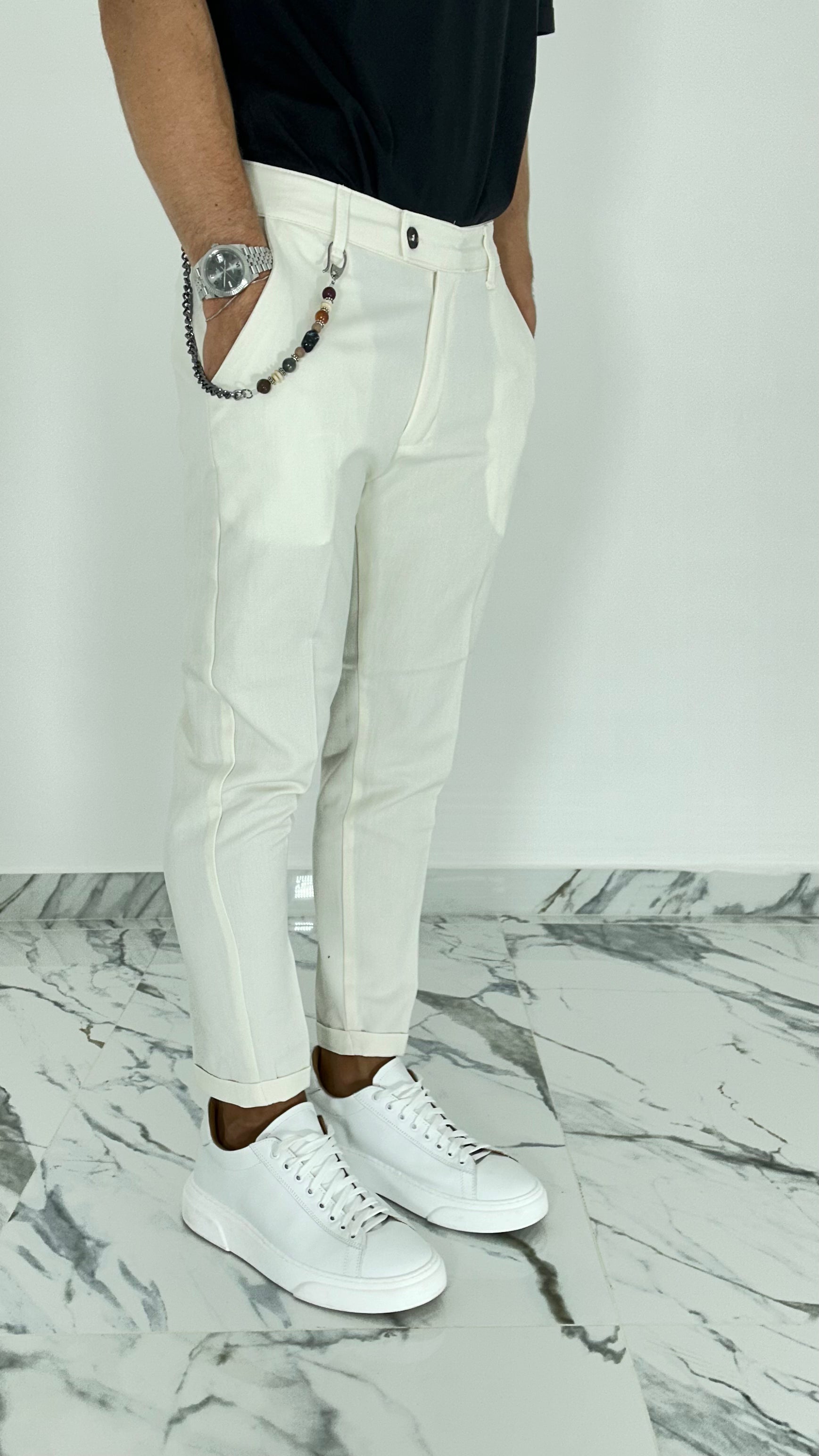 PANTALONE ELEGANTE PANNA AD95