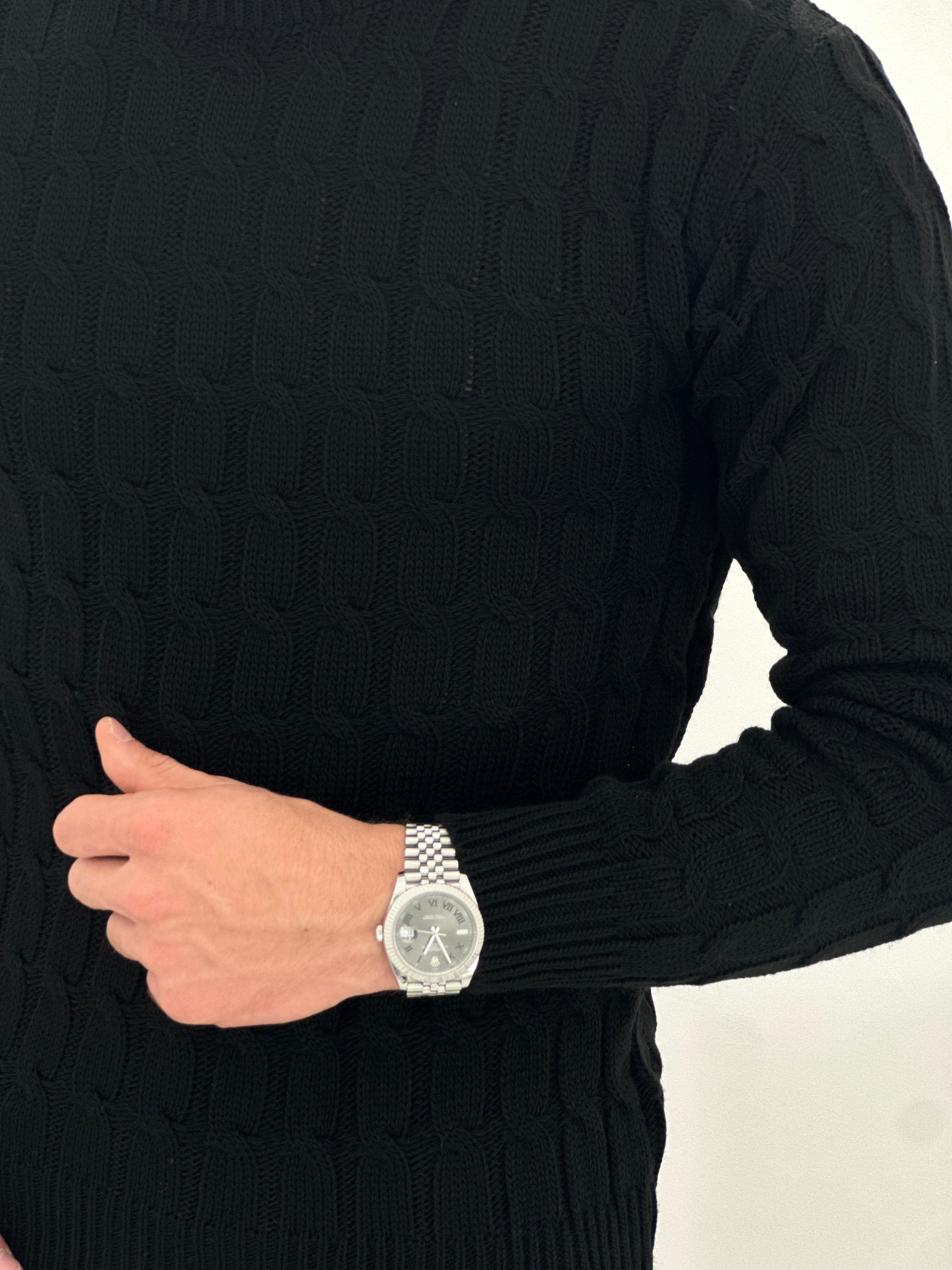 GIROCOLLO INTRECCIATO NERO ART23-642