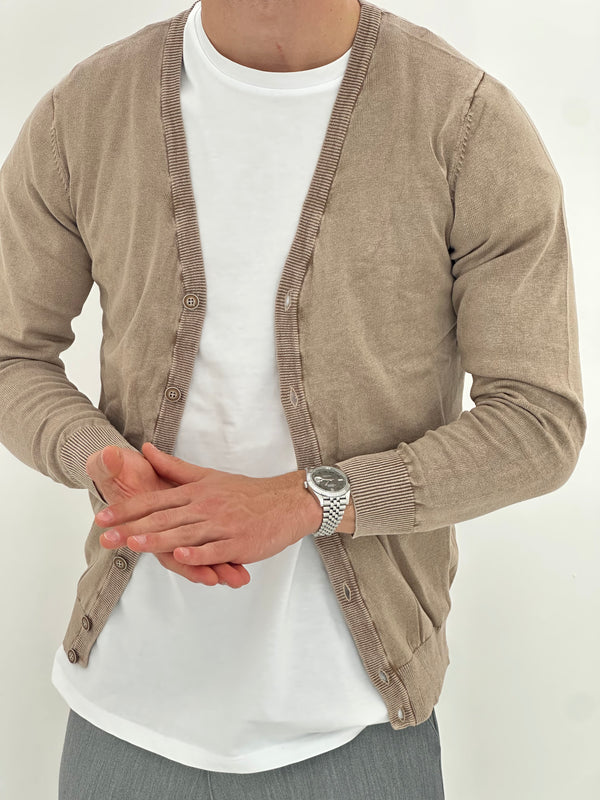 CARDIGAN LEGGERO M-810 col.SABBIA