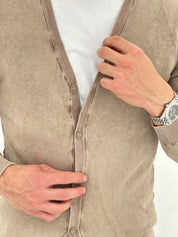 CARDIGAN LEGGERO M-810 col.SABBIA
