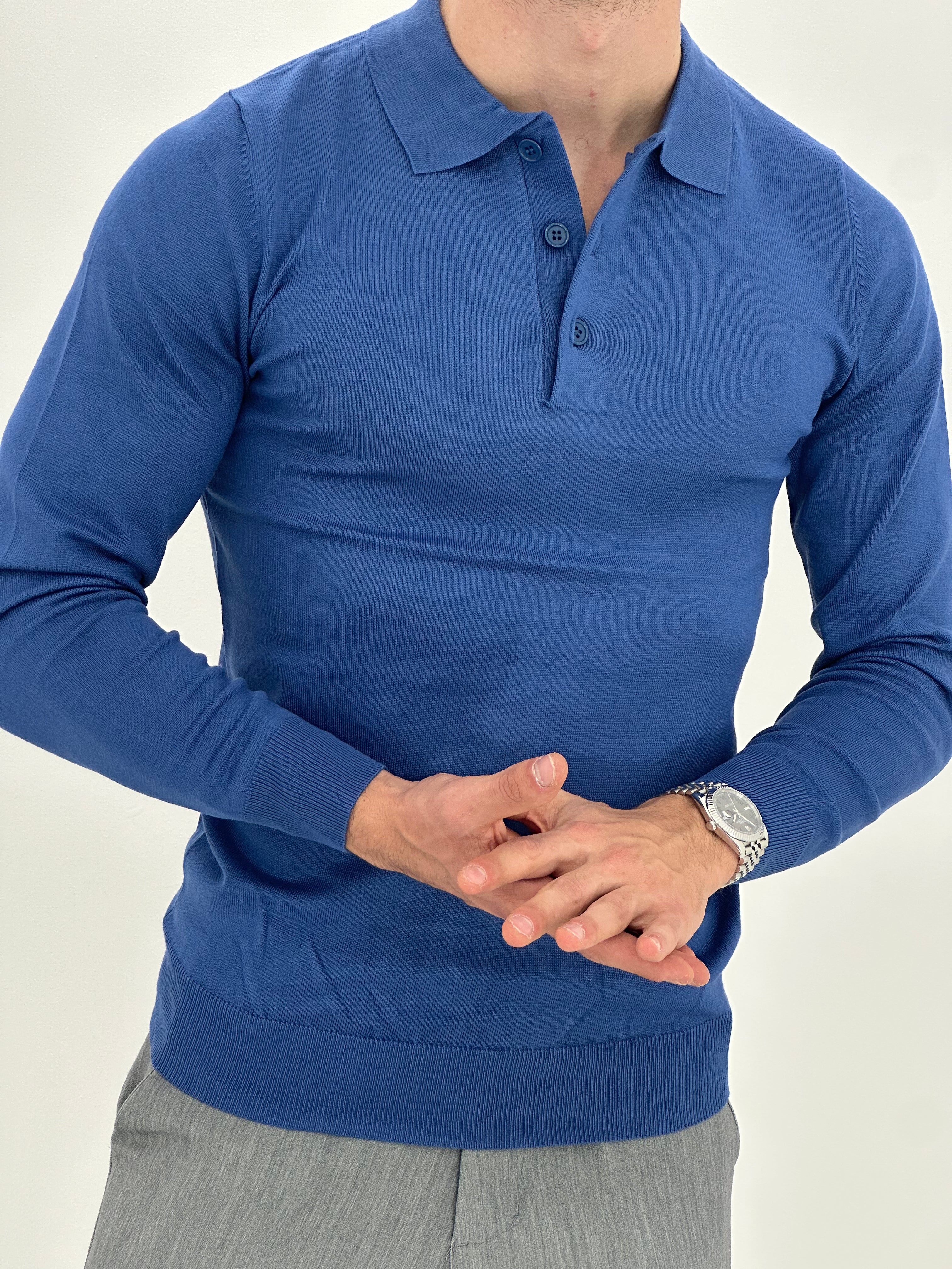 POLO MANICA LUNGA WFM002 COL.BLU
