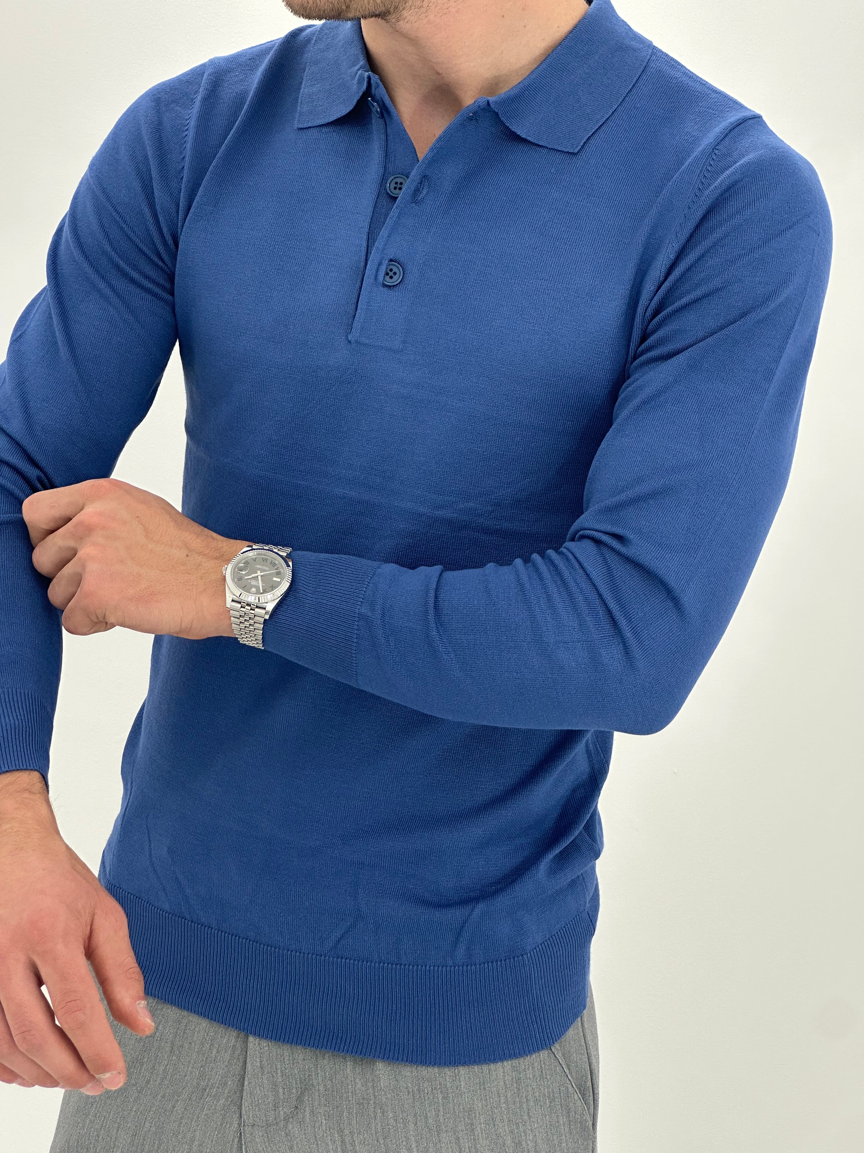 POLO MANICA LUNGA WFM002 COL.BLU