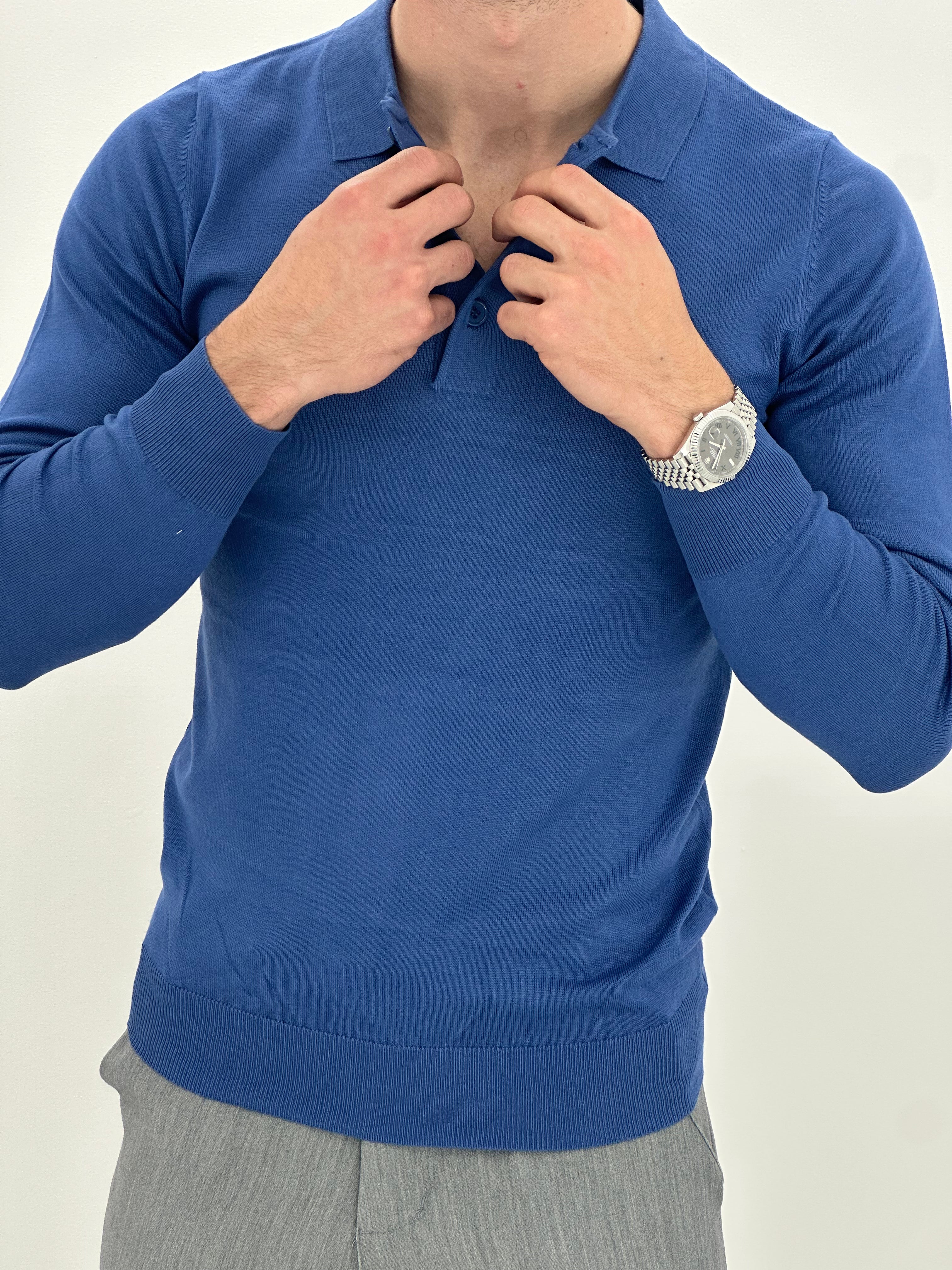 POLO MANICA LUNGA WFM002 COL.BLU