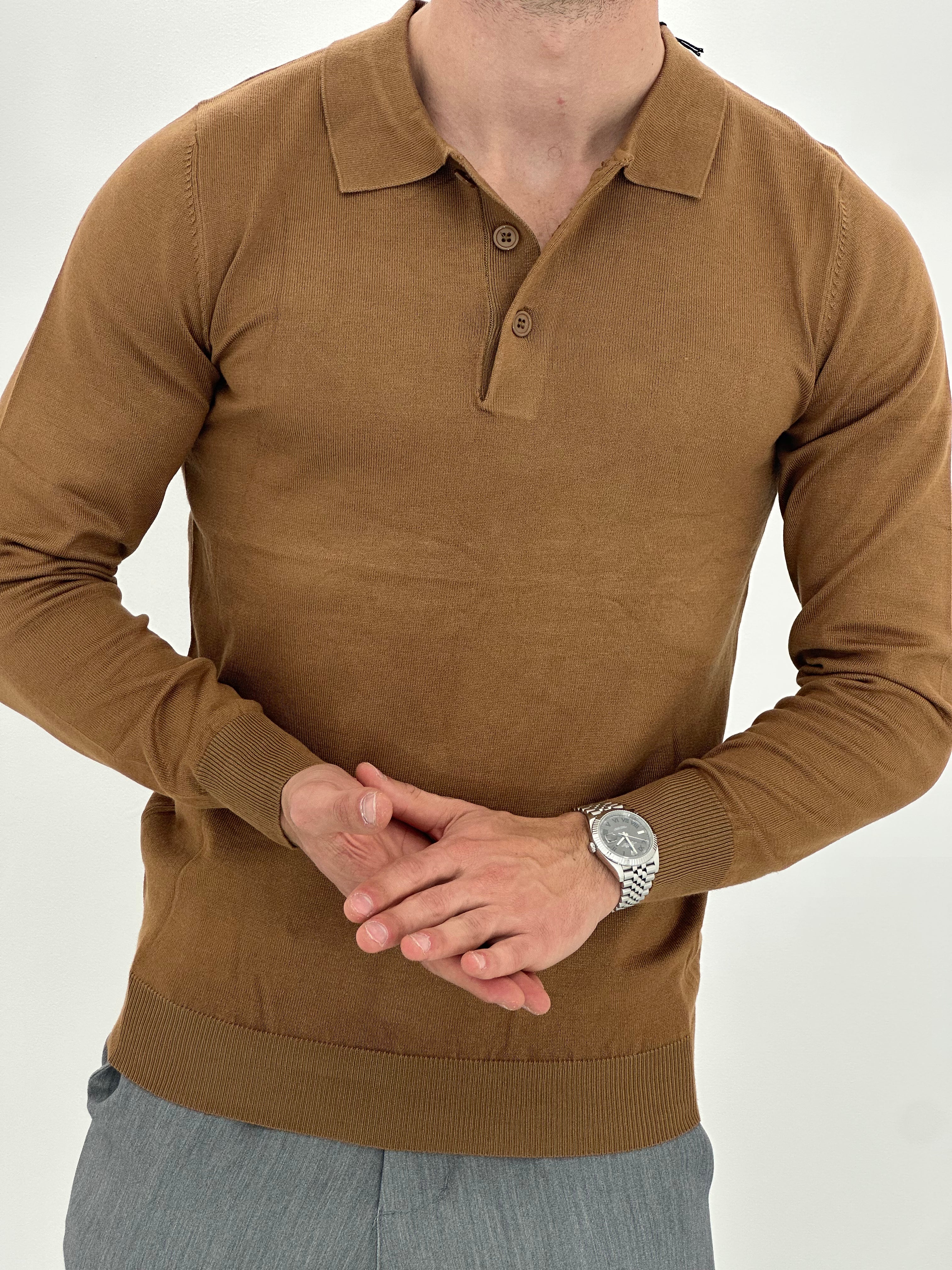 POLO MANICA LUNGA WFM002 COL.TABACCO