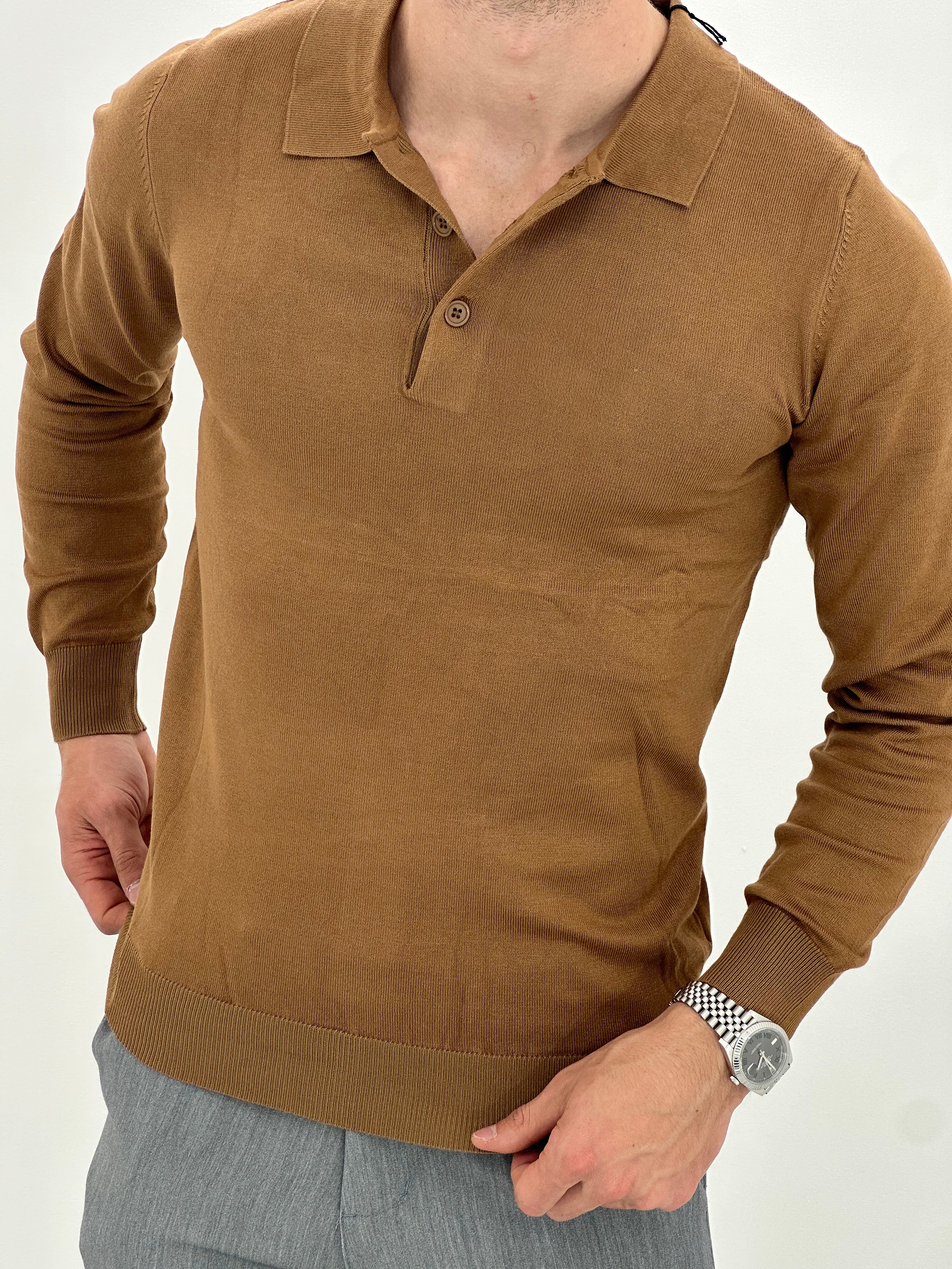 POLO MANICA LUNGA WFM002 COL.TABACCO
