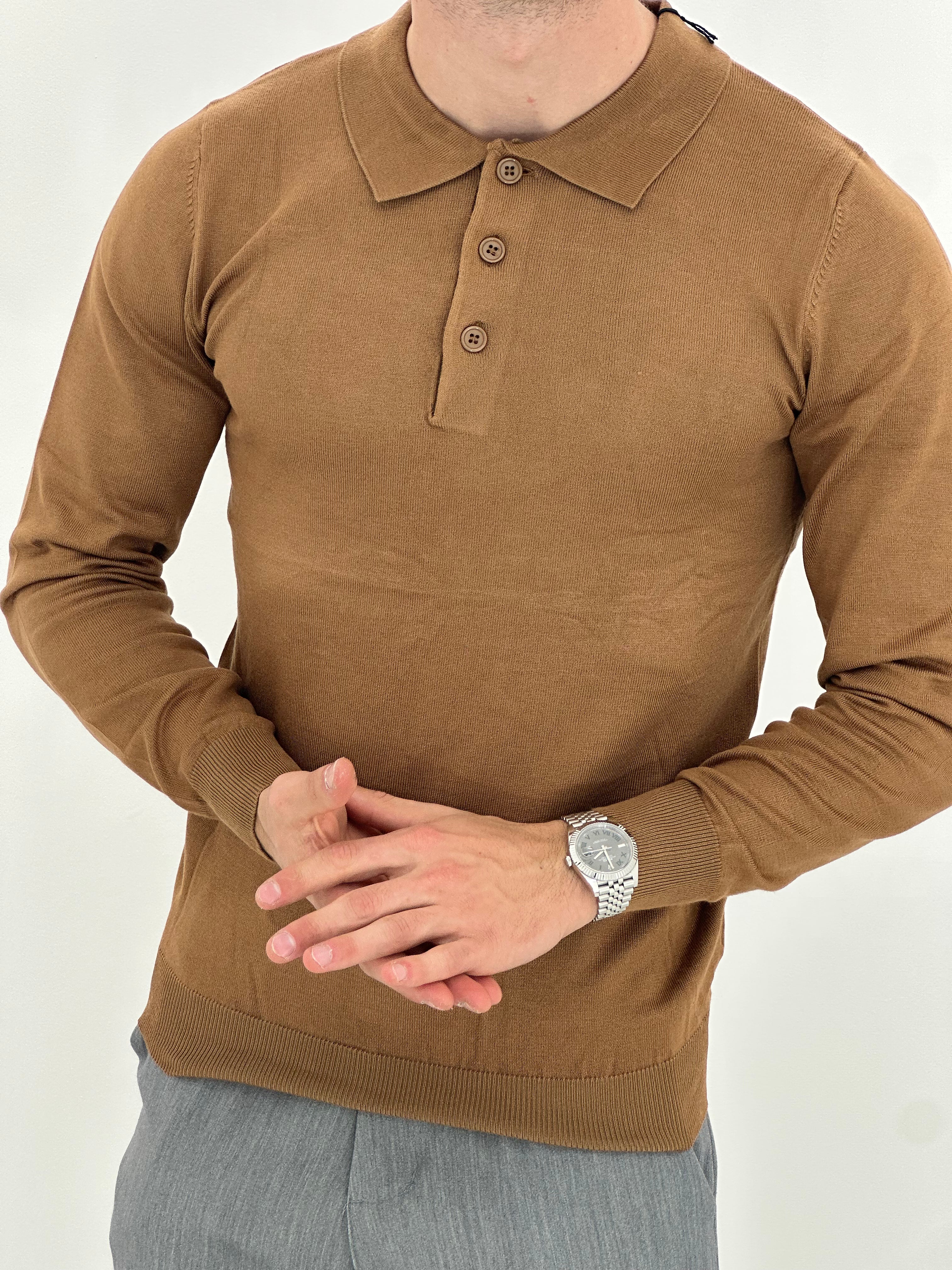 POLO MANICA LUNGA WFM002 COL.TABACCO