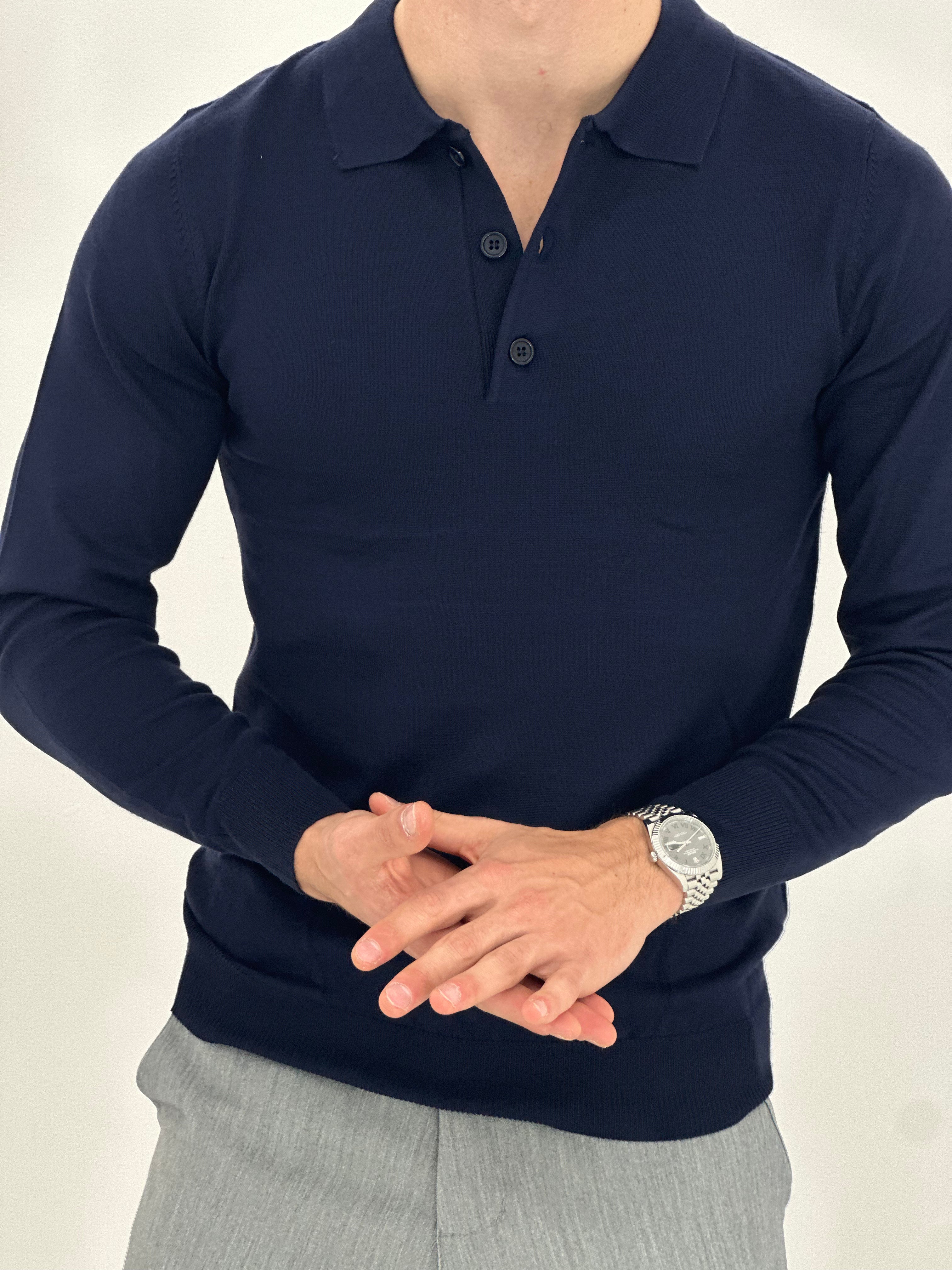 POLO MANICA LUNGA WFM002 COL.BLU
