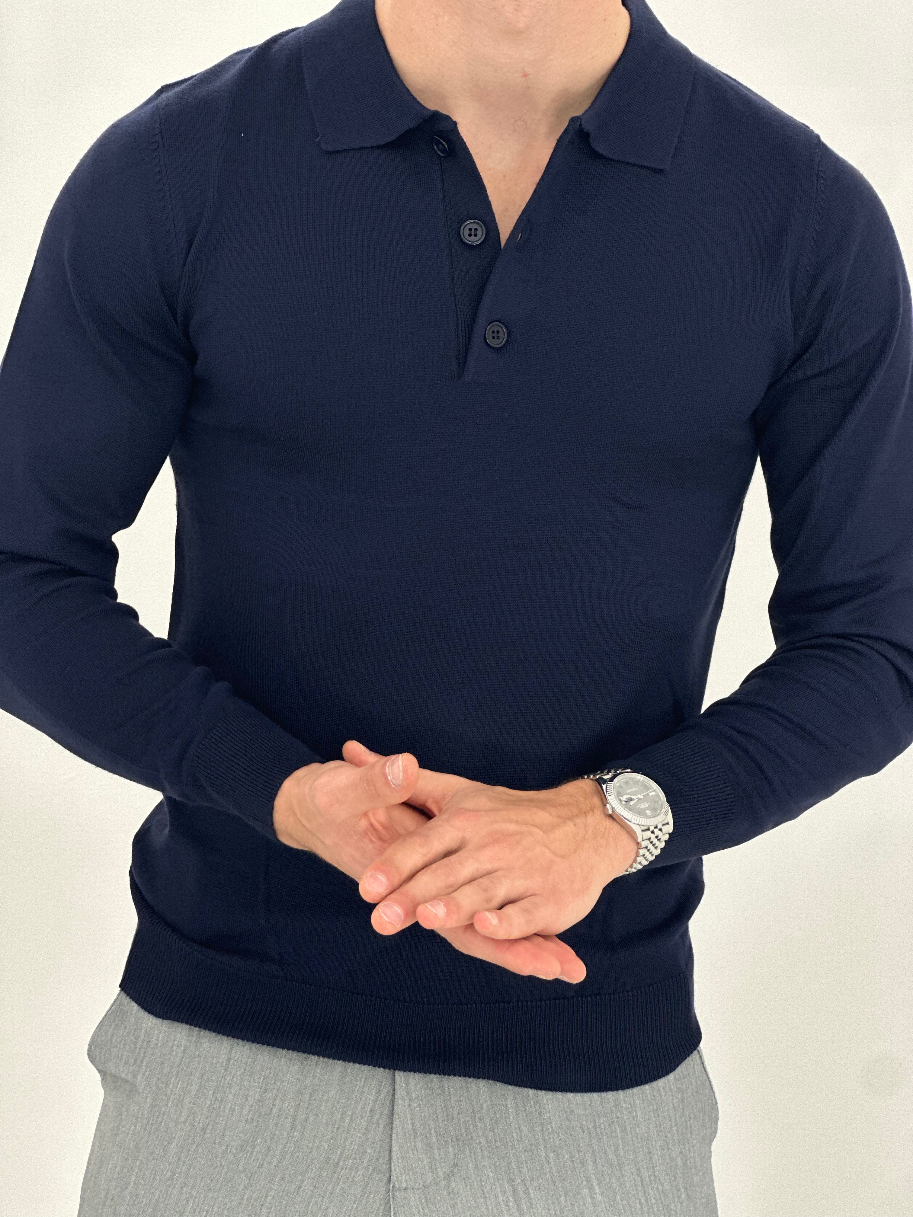 POLO MANICA LUNGA WFM002 COL.BLU
