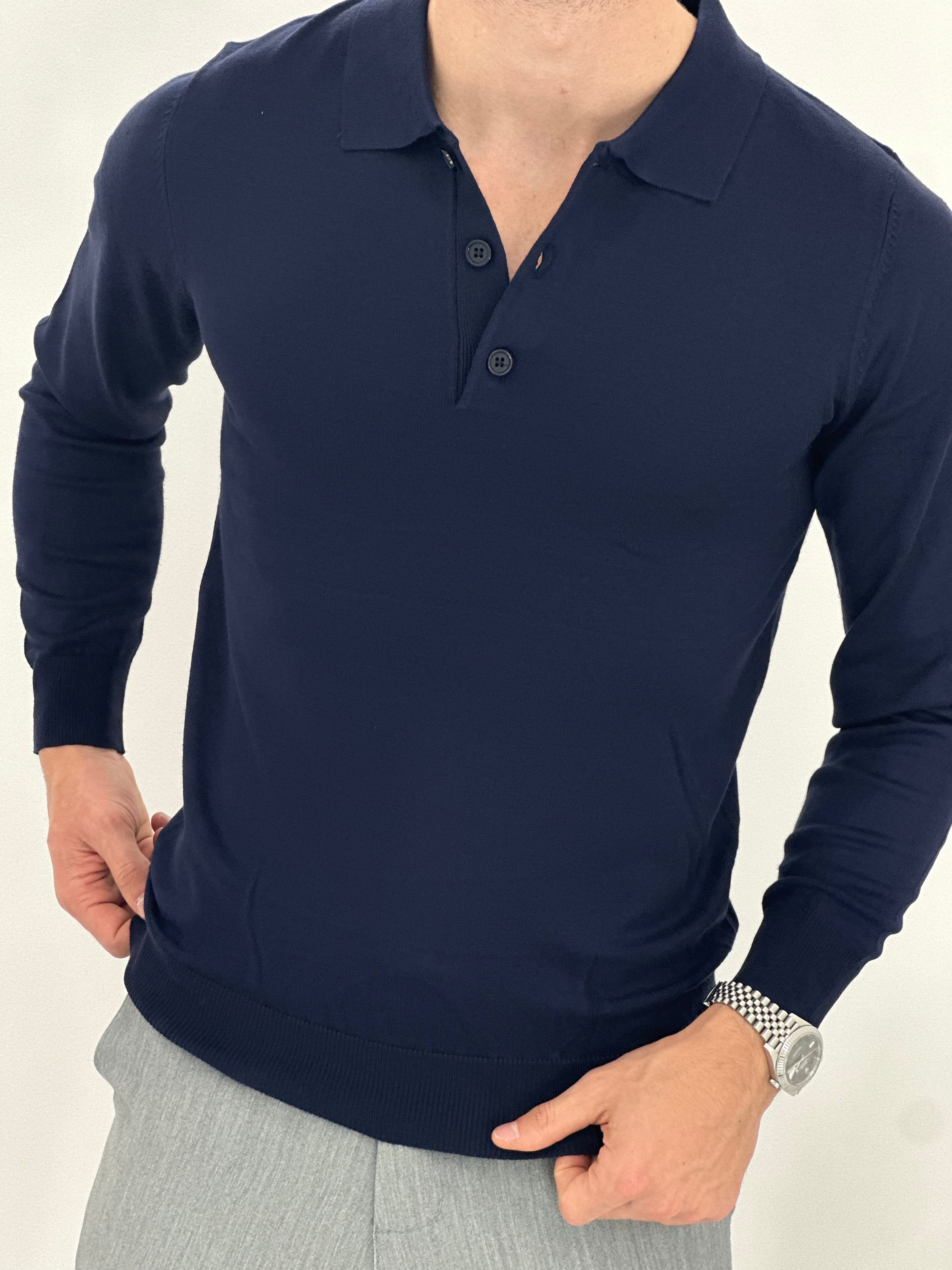 POLO MANICA LUNGA WFM002 COL.BLU