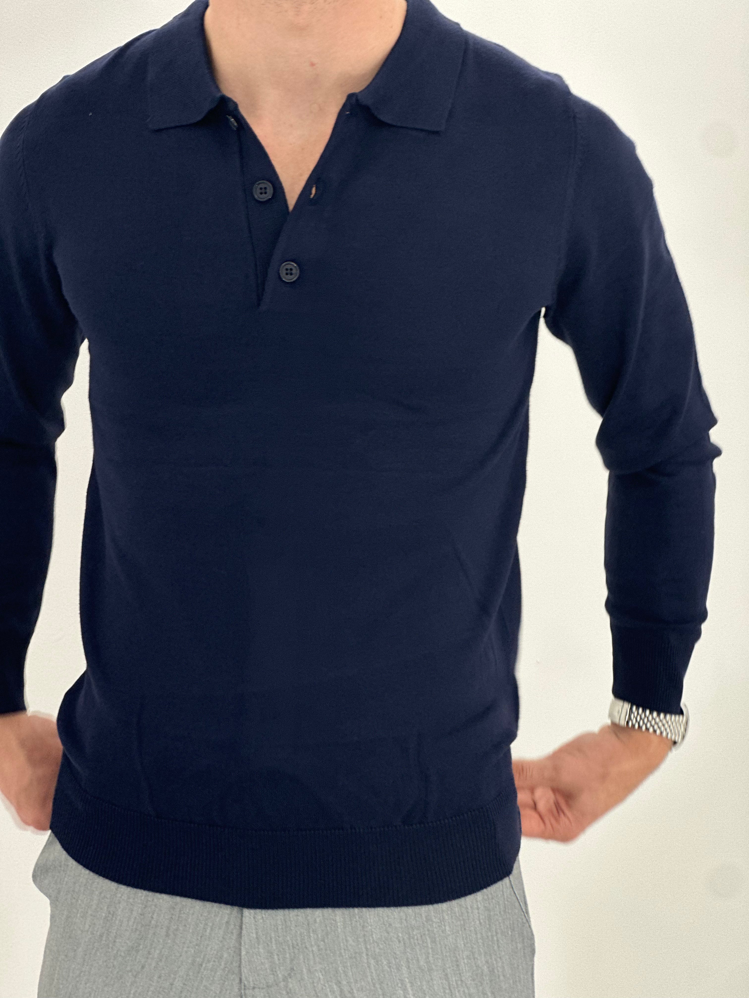 POLO MANICA LUNGA WFM002 COL.BLU