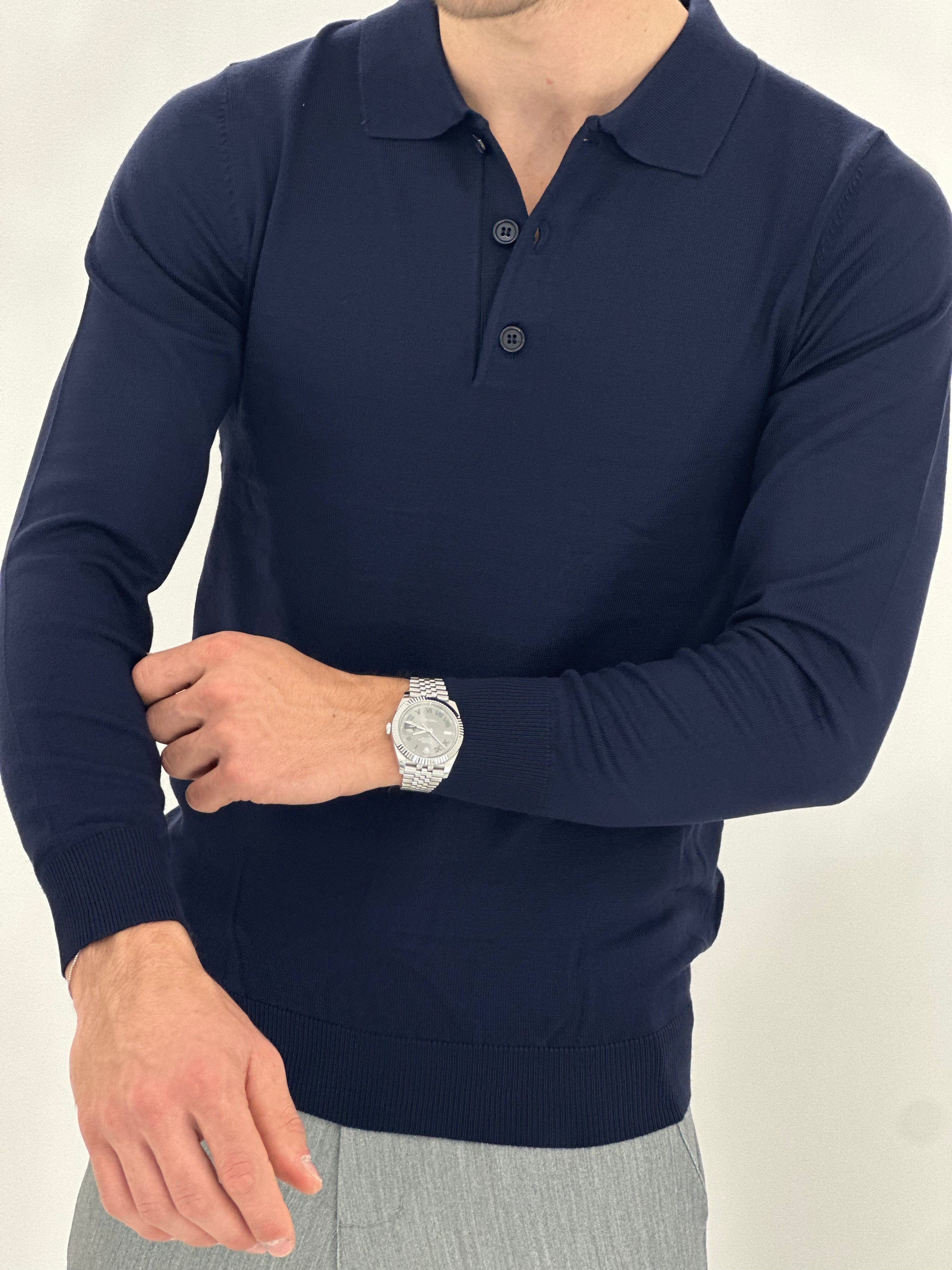 POLO MANICA LUNGA WFM002 COL.BLU