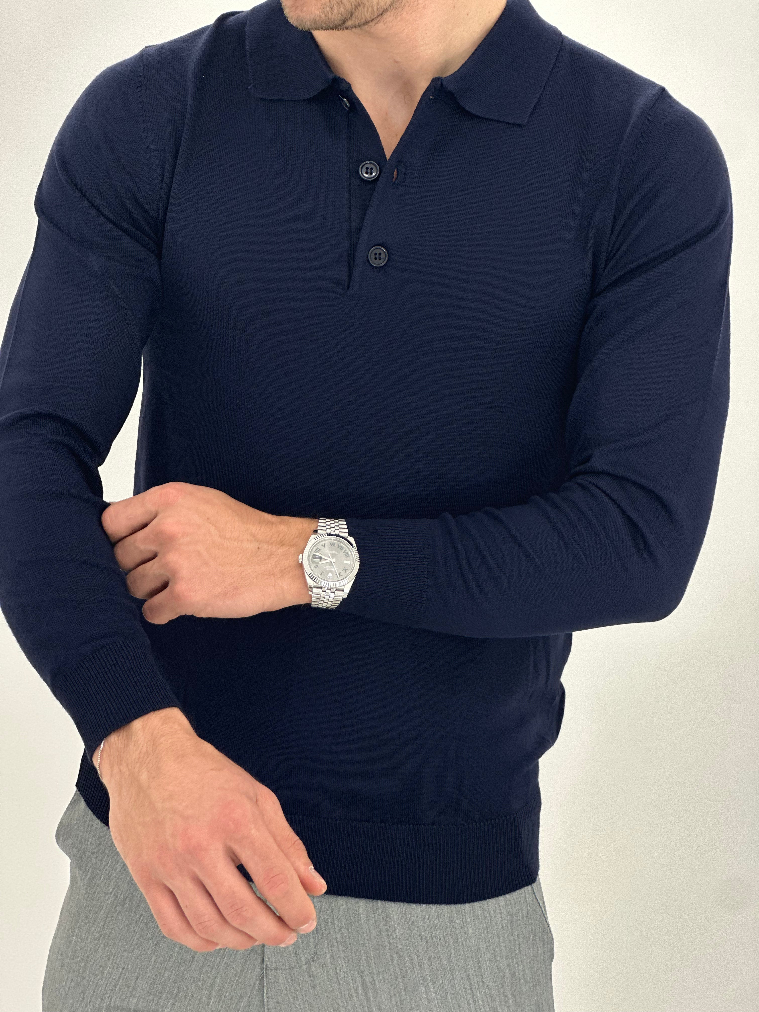 POLO MANICA LUNGA WFM002 COL.BLU
