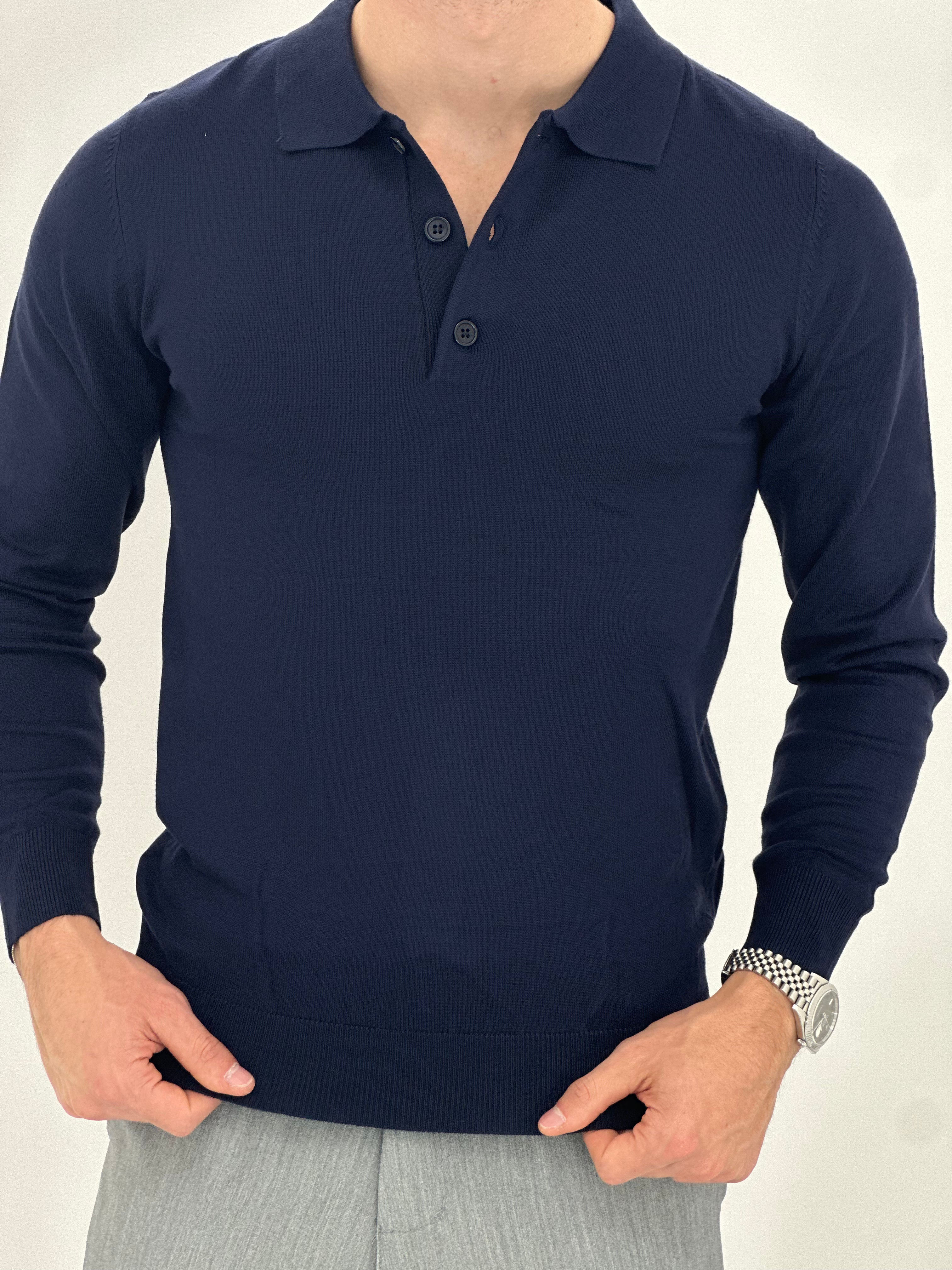 POLO MANICA LUNGA WFM002 COL.BLU