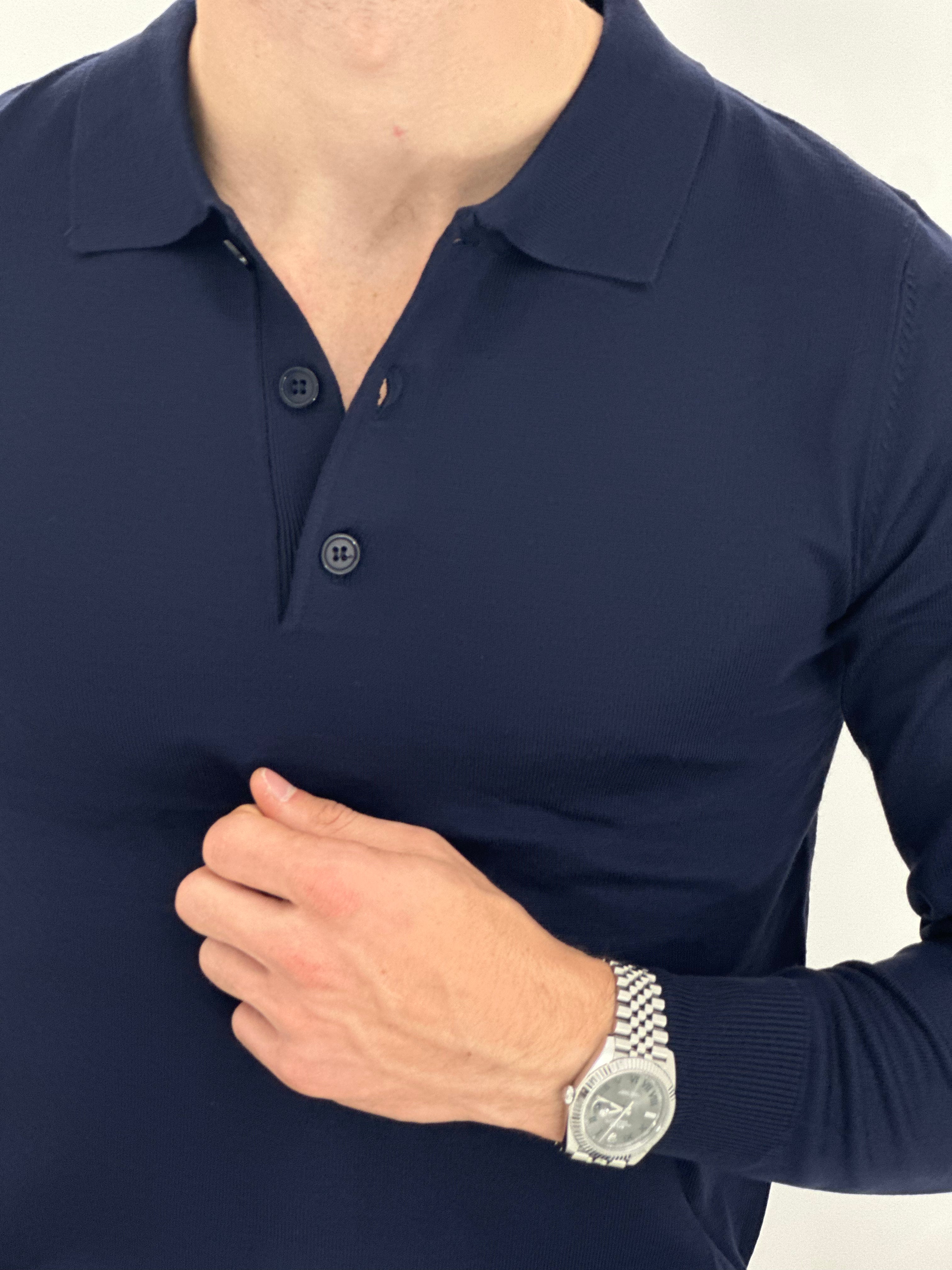 POLO MANICA LUNGA WFM002 COL.BLU