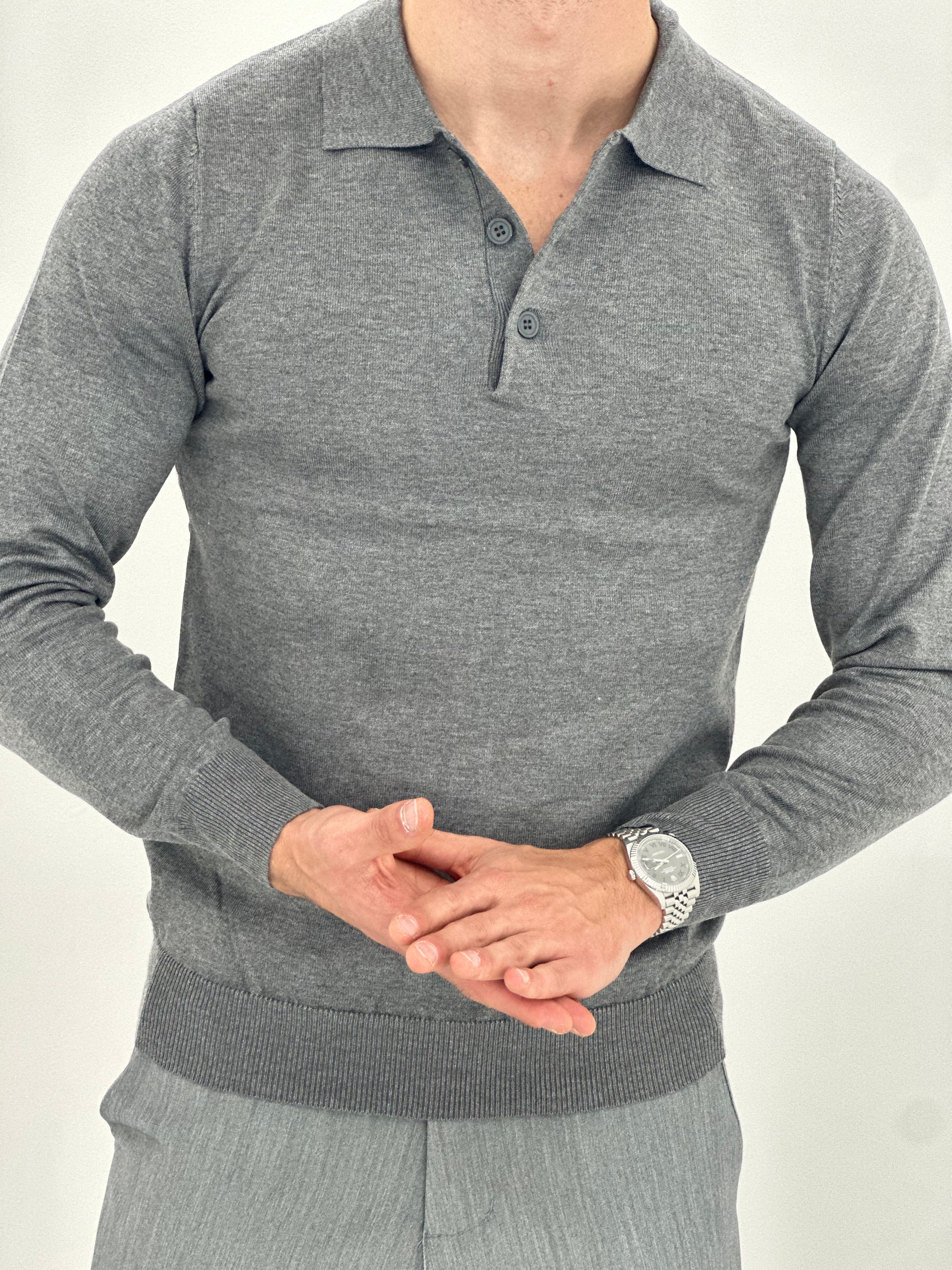 POLO MANICA LUNGA WFM002 COL.GRIGIO