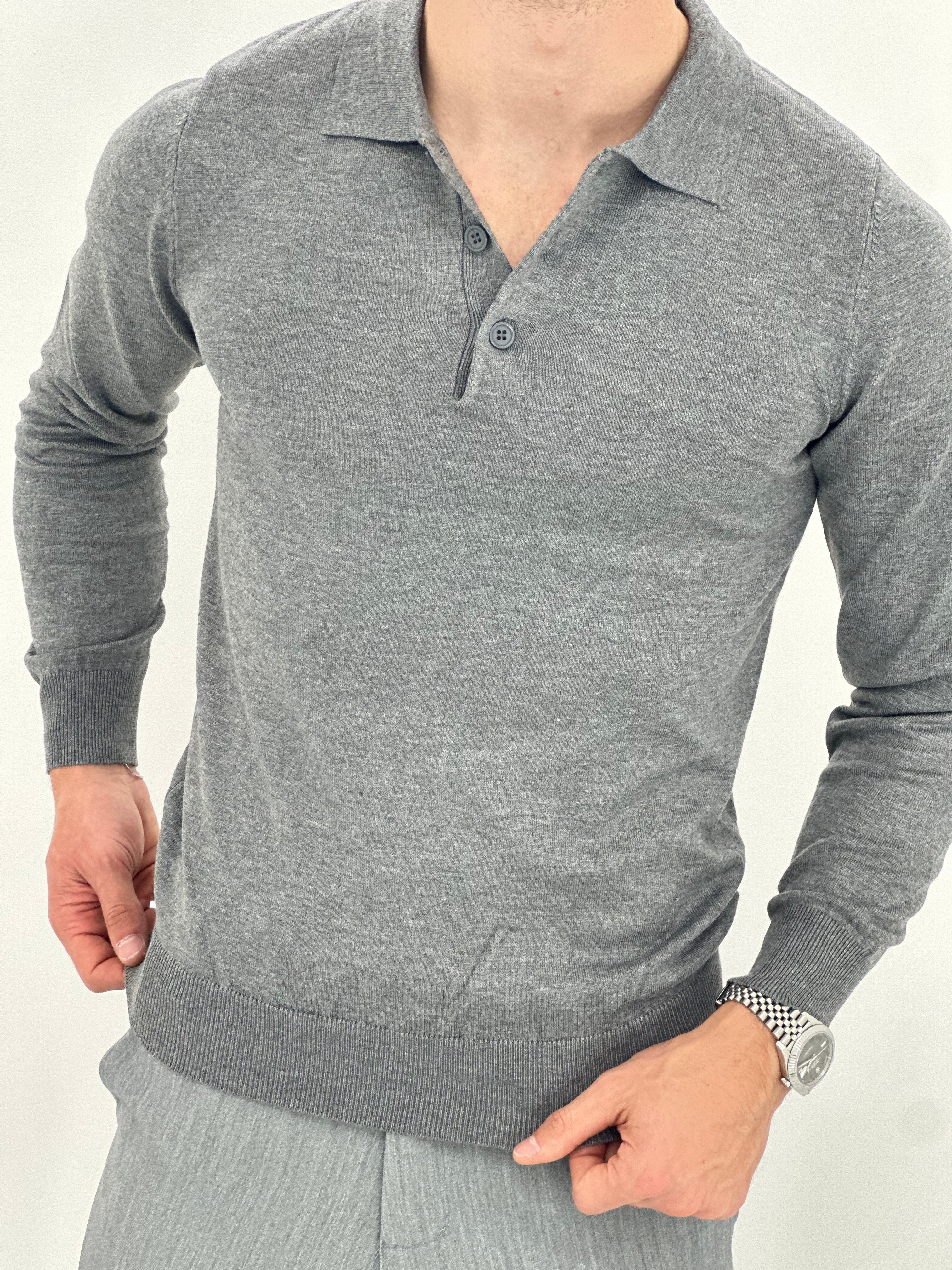 POLO MANICA LUNGA WFM002 COL.GRIGIO