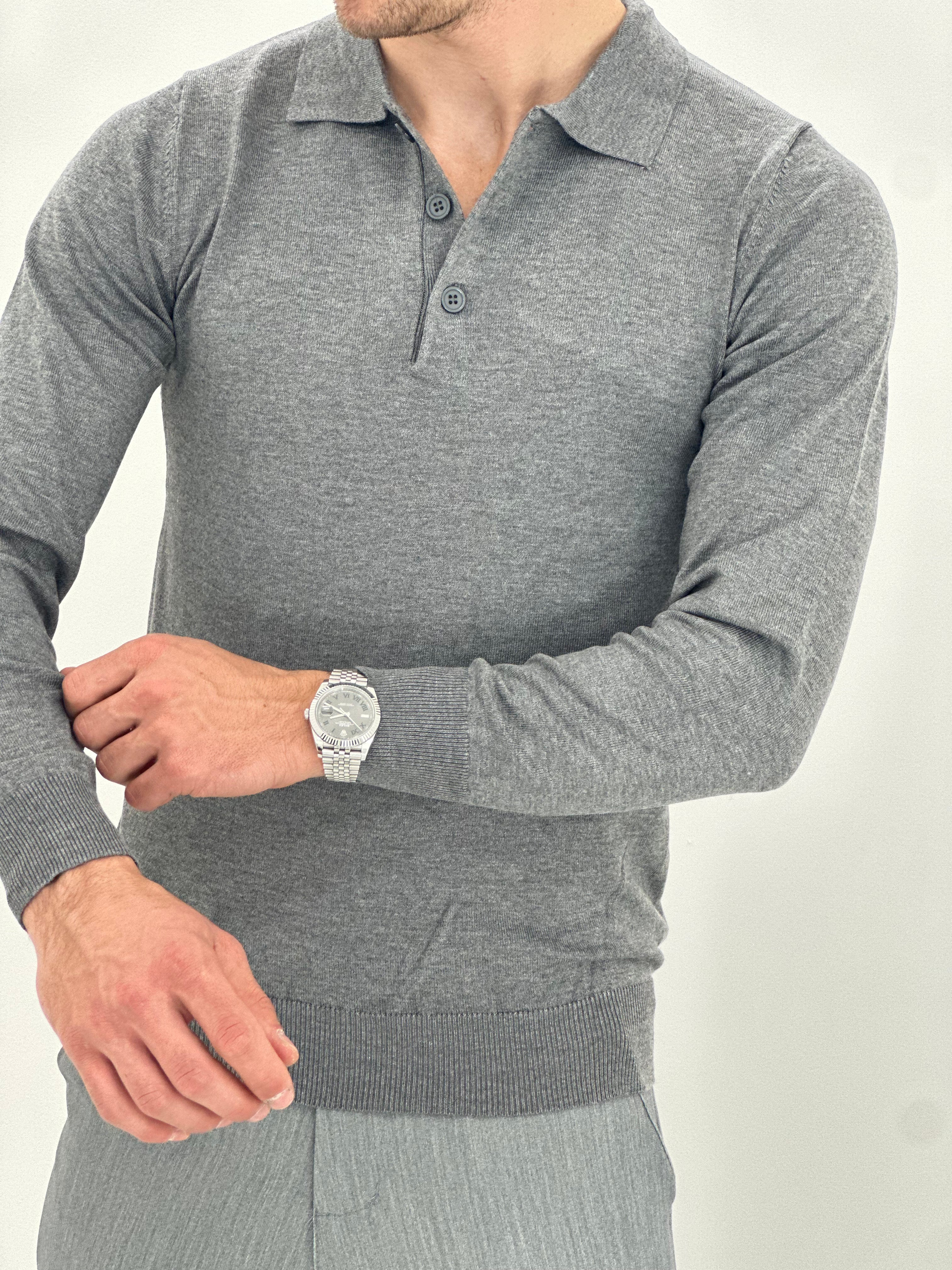 POLO MANICA LUNGA WFM002 COL.GRIGIO