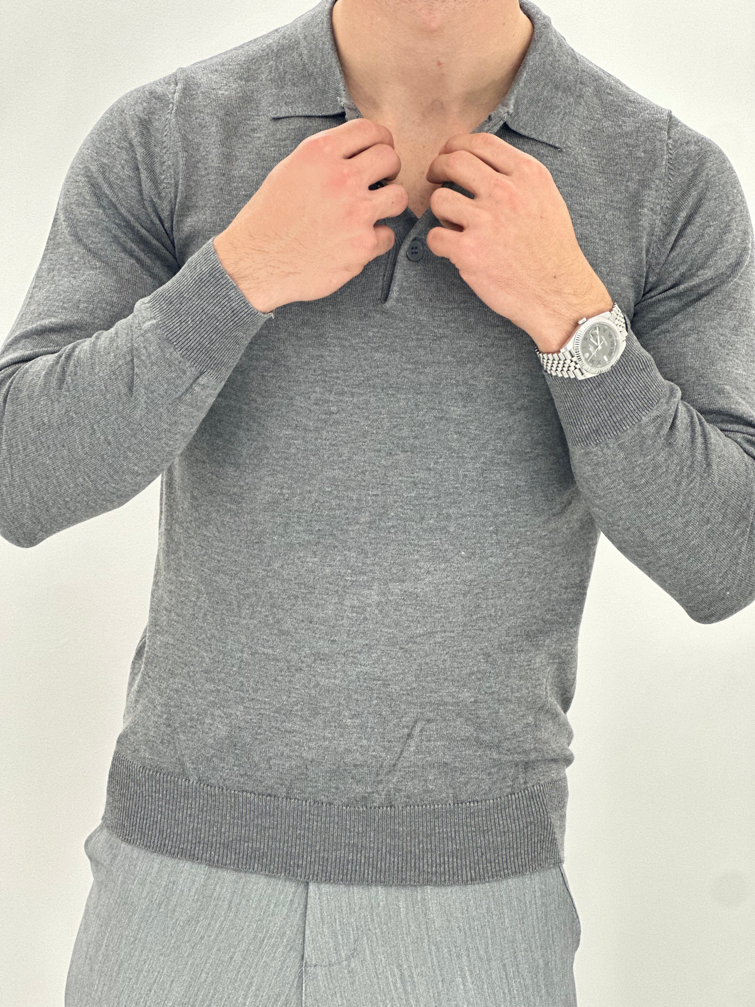 POLO MANICA LUNGA WFM002 COL.GRIGIO