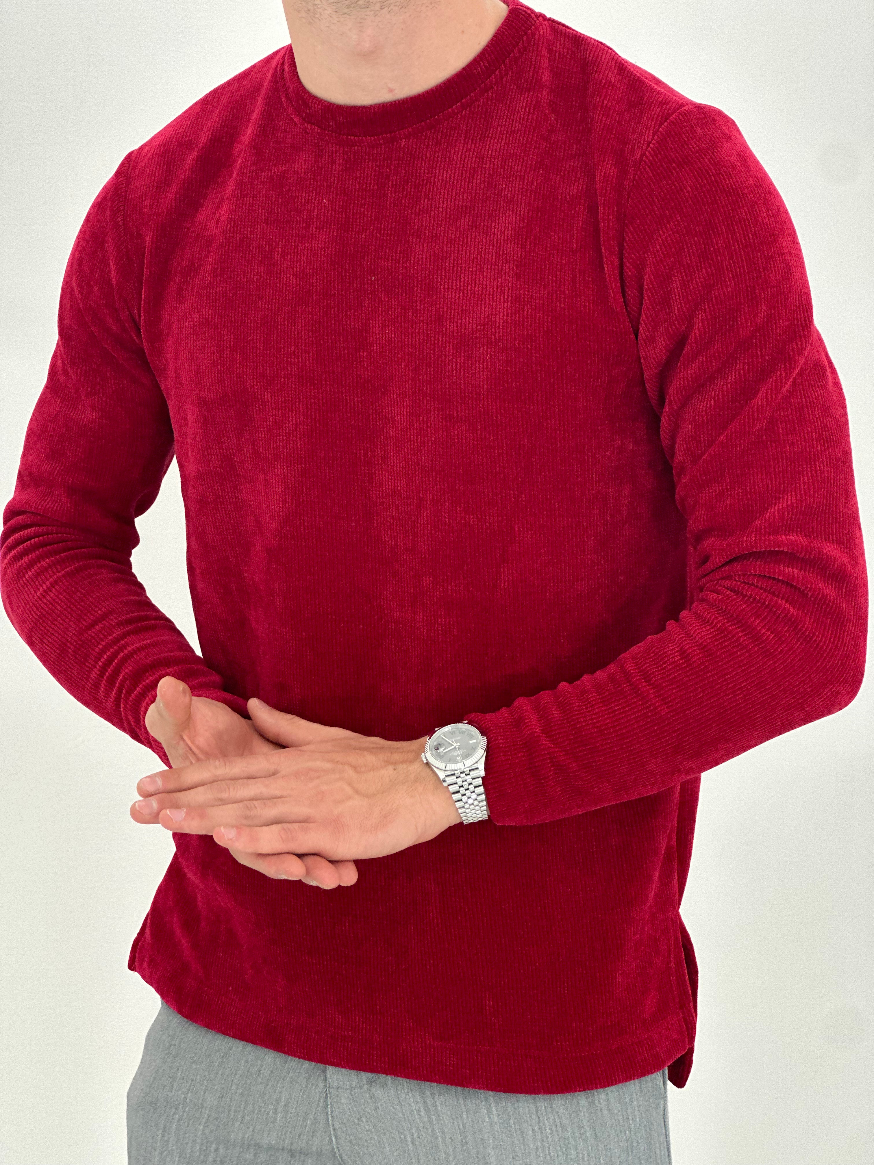MAGLIONCINO EFFETTO CINIGLIA D7289 col.ROSSO