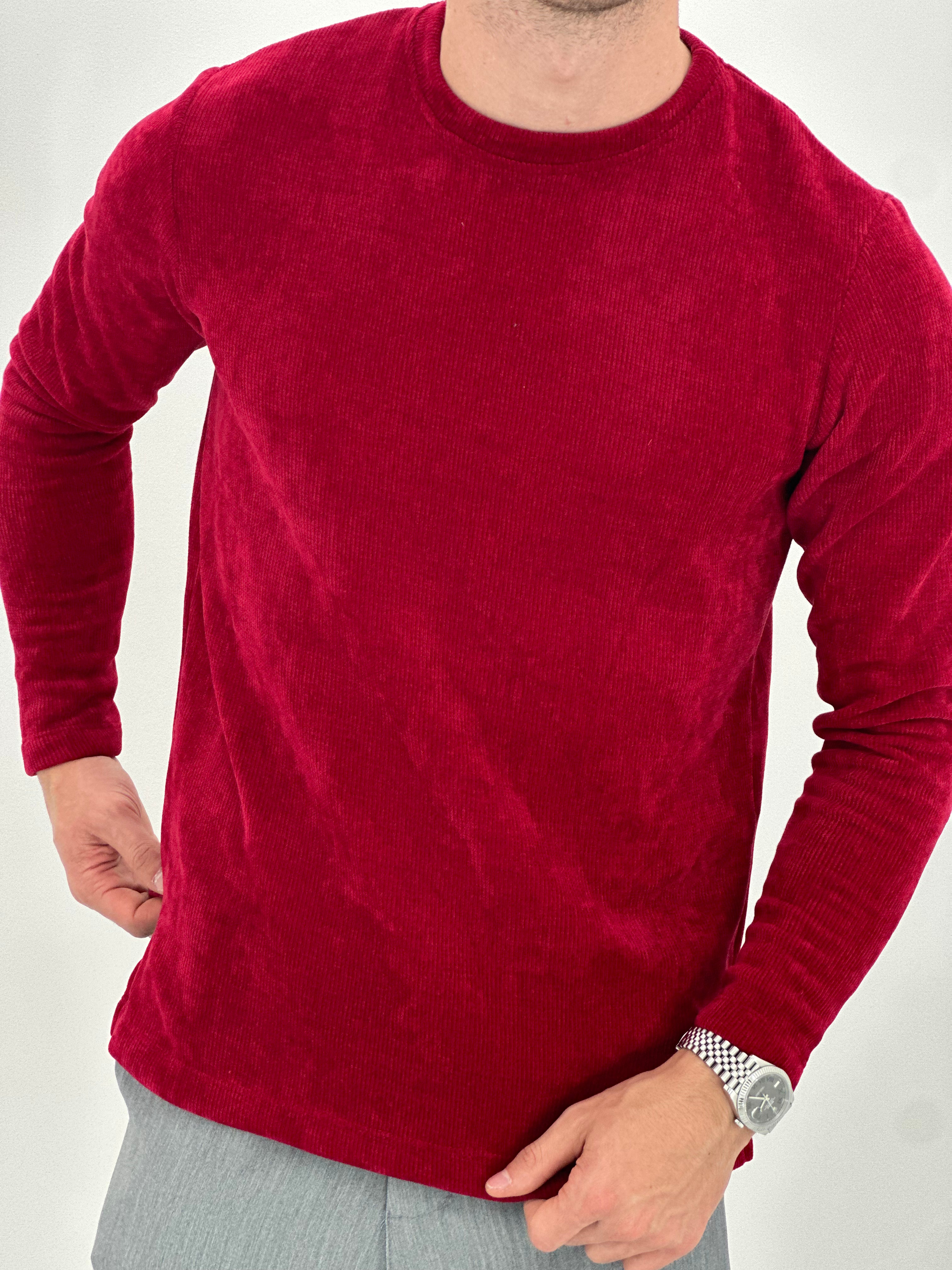 MAGLIONCINO EFFETTO CINIGLIA D7289 col.ROSSO