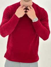MAGLIONCINO EFFETTO CINIGLIA D7289 col.ROSSO