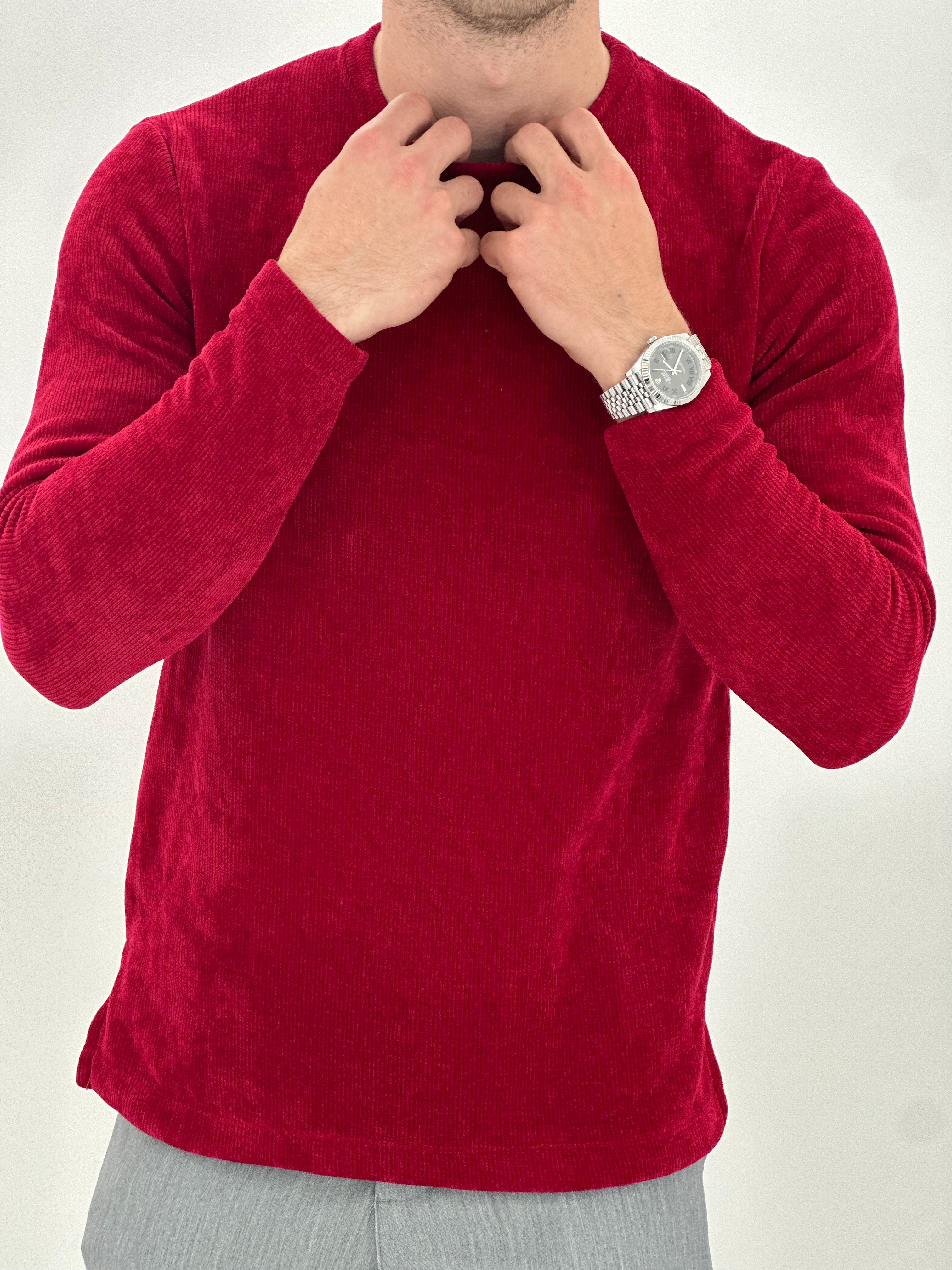 MAGLIONCINO EFFETTO CINIGLIA D7289 col.ROSSO