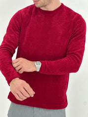 MAGLIONCINO EFFETTO CINIGLIA D7289 col.ROSSO