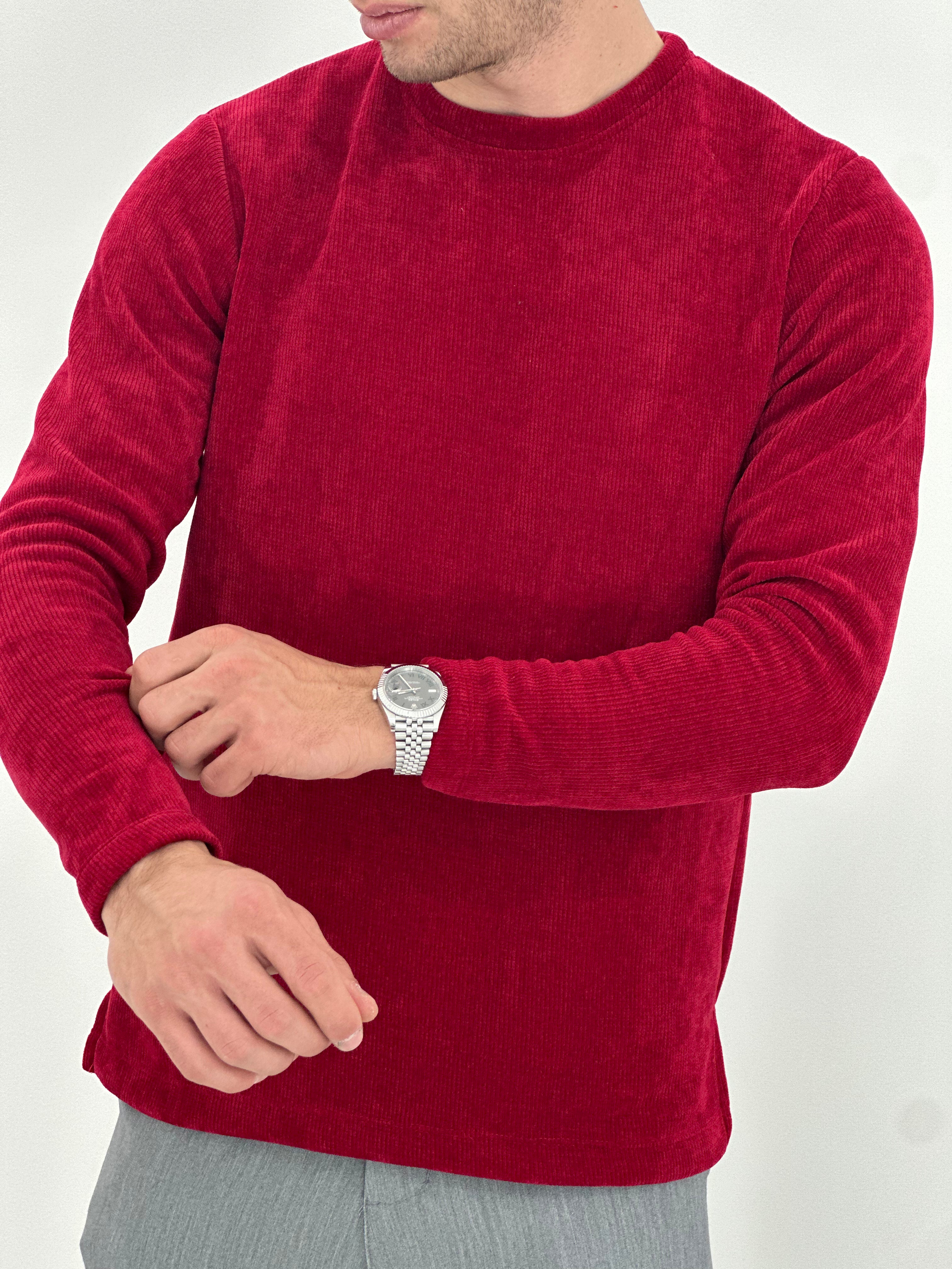MAGLIONCINO EFFETTO CINIGLIA D7289 col.ROSSO