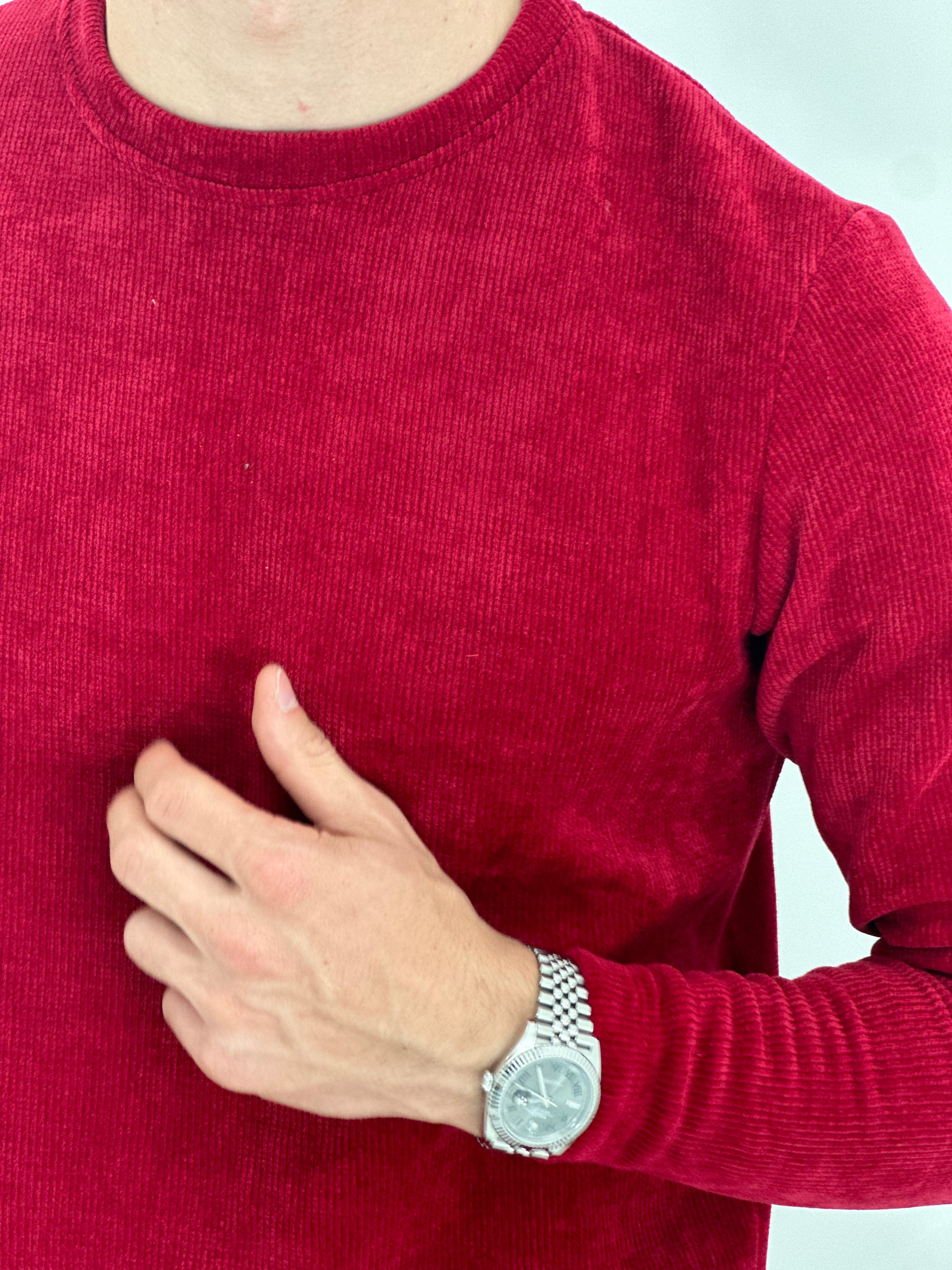 MAGLIONCINO EFFETTO CINIGLIA D7289 col.ROSSO