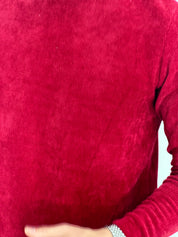 MAGLIONCINO EFFETTO CINIGLIA D7289 col.ROSSO