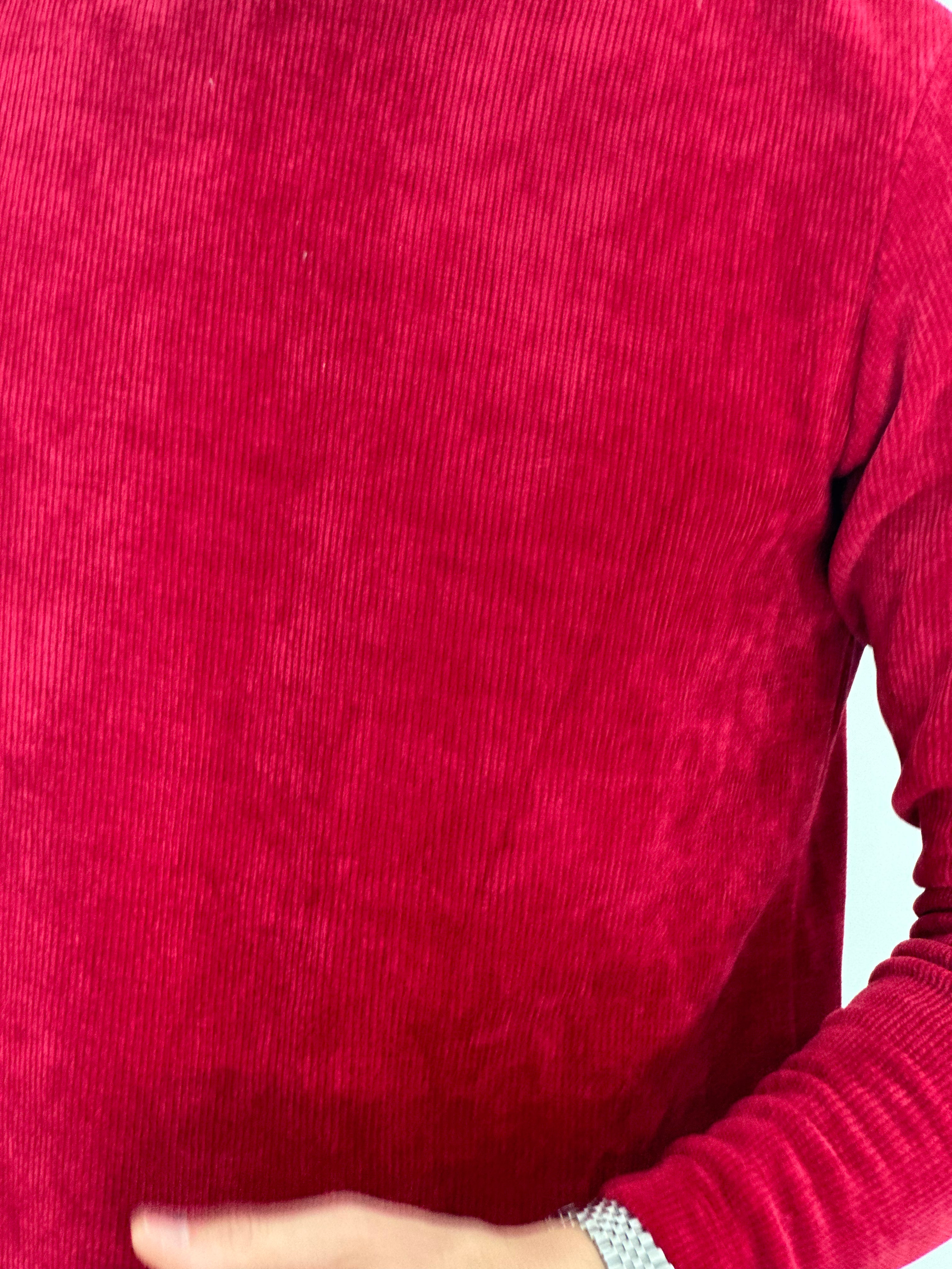 MAGLIONCINO EFFETTO CINIGLIA D7289 col.ROSSO