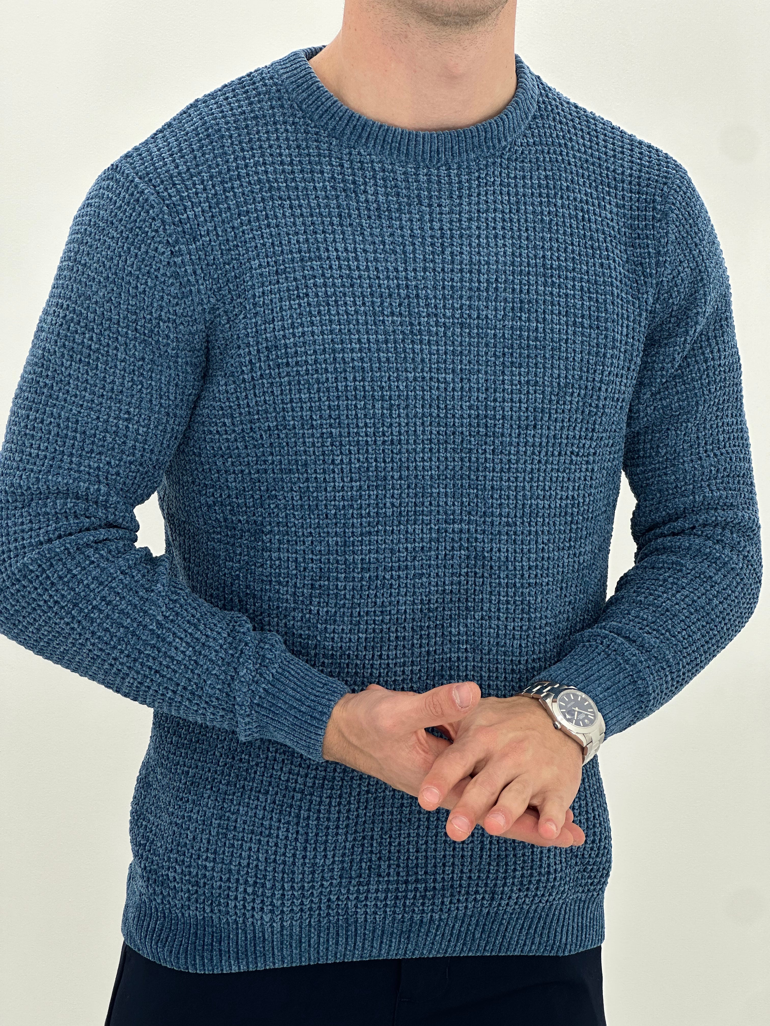 GIROCOLLO EFFETTO CINIGLIA BK8203 COL.BLU