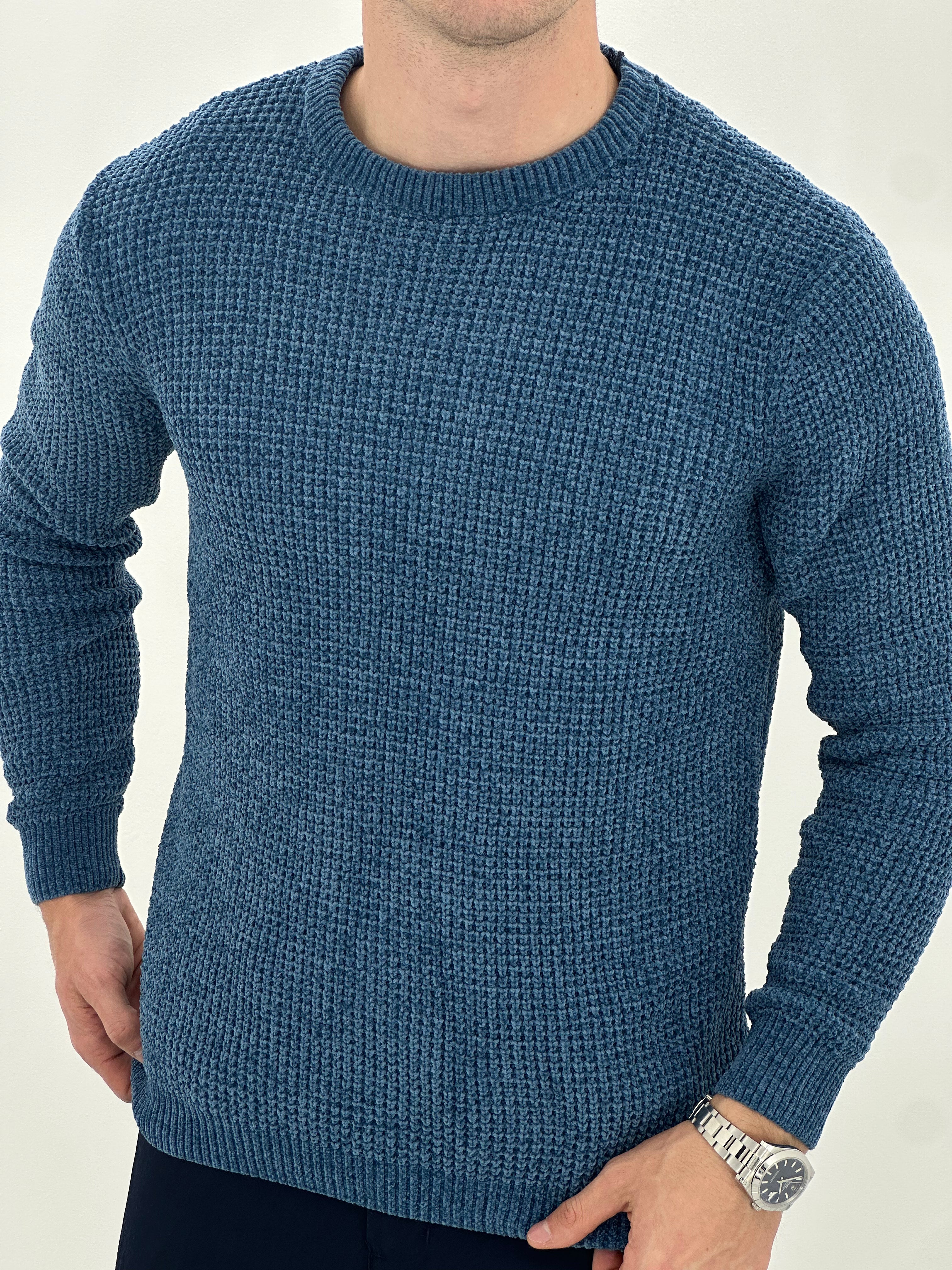 GIROCOLLO EFFETTO CINIGLIA BK8203 COL.BLU