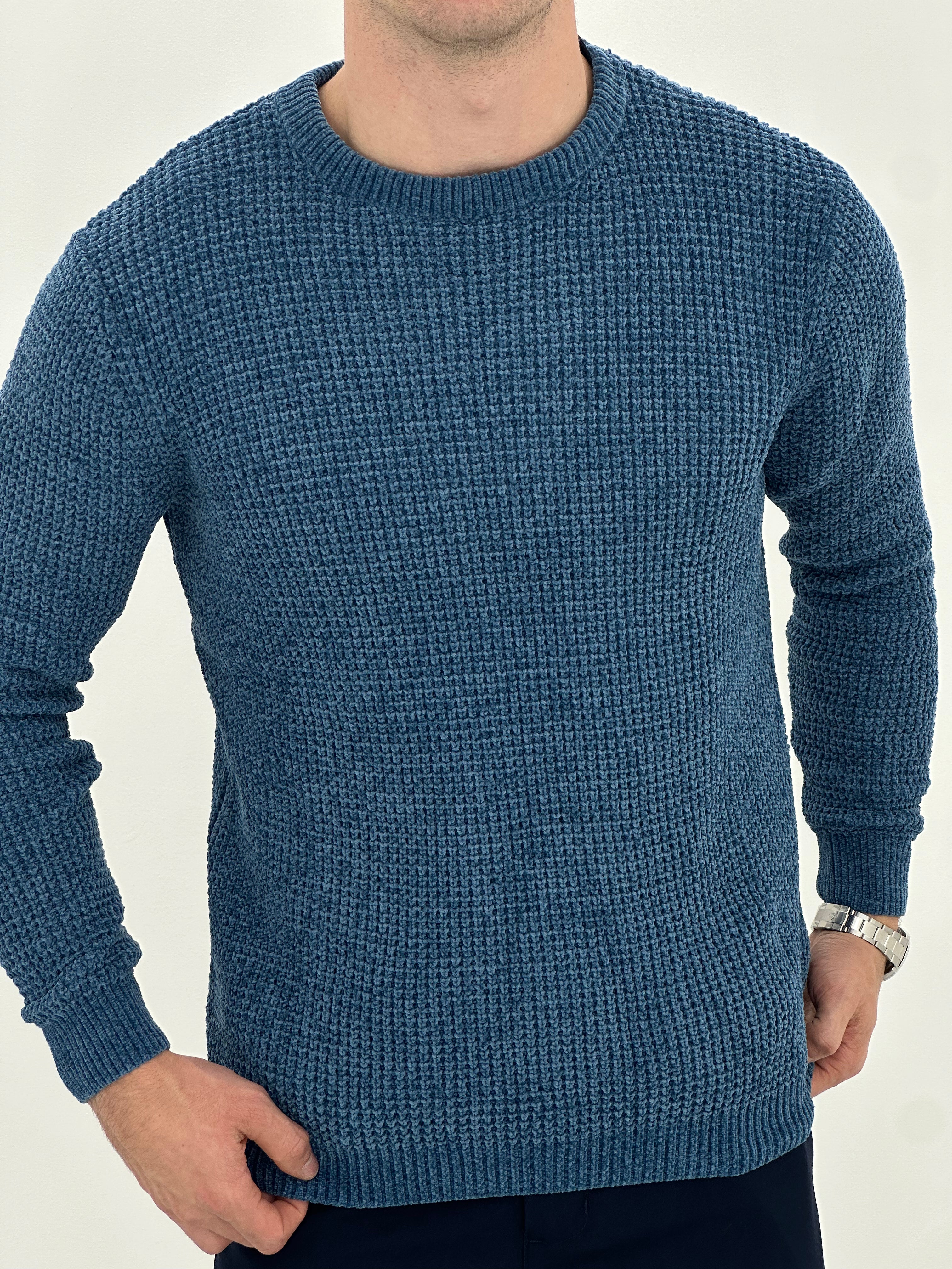 GIROCOLLO EFFETTO CINIGLIA BK8203 COL.BLU