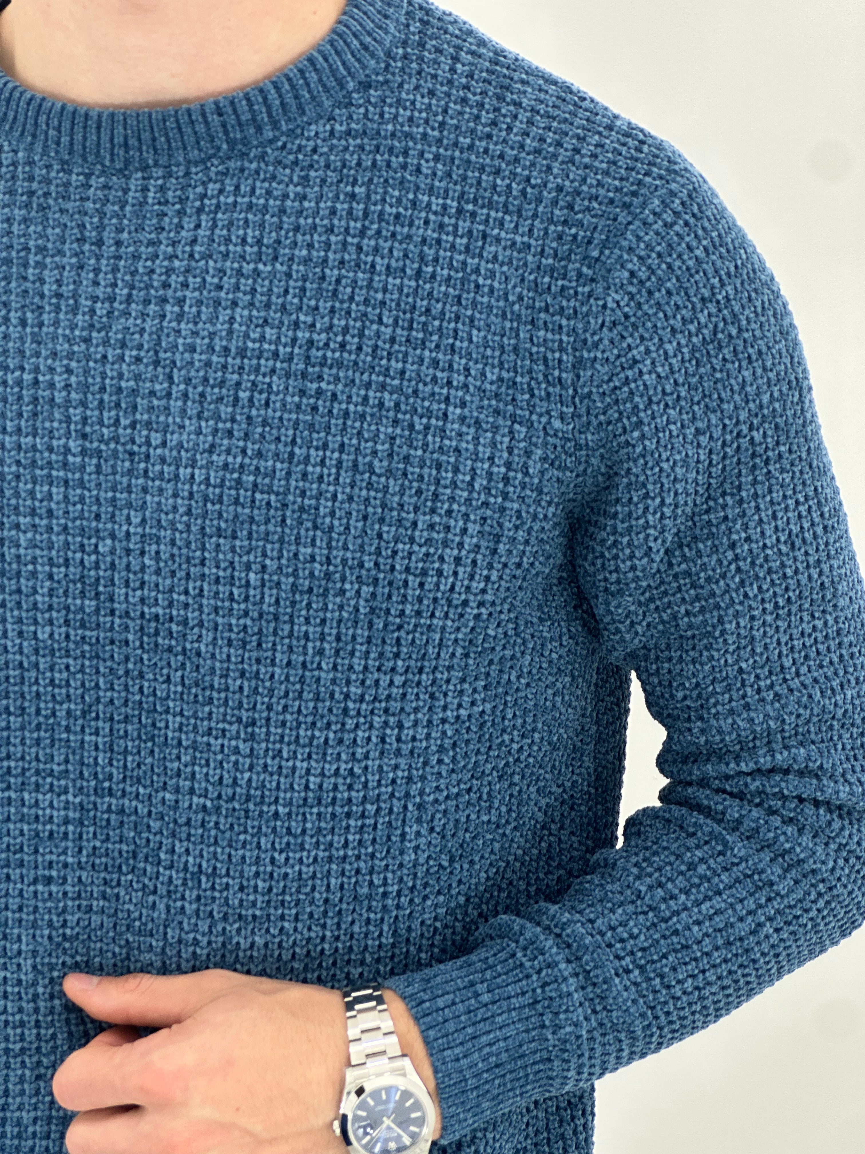 GIROCOLLO EFFETTO CINIGLIA BK8203 COL.BLU