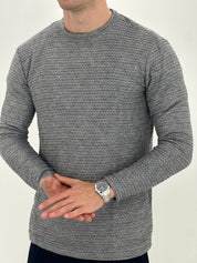 GIROCOLLO CON TRAMA D7178  COL.GRIGIO