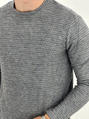 GIROCOLLO CON TRAMA D7178  COL.GRIGIO