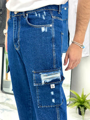 JEANS CARROT FIT DENIM ROTTURE