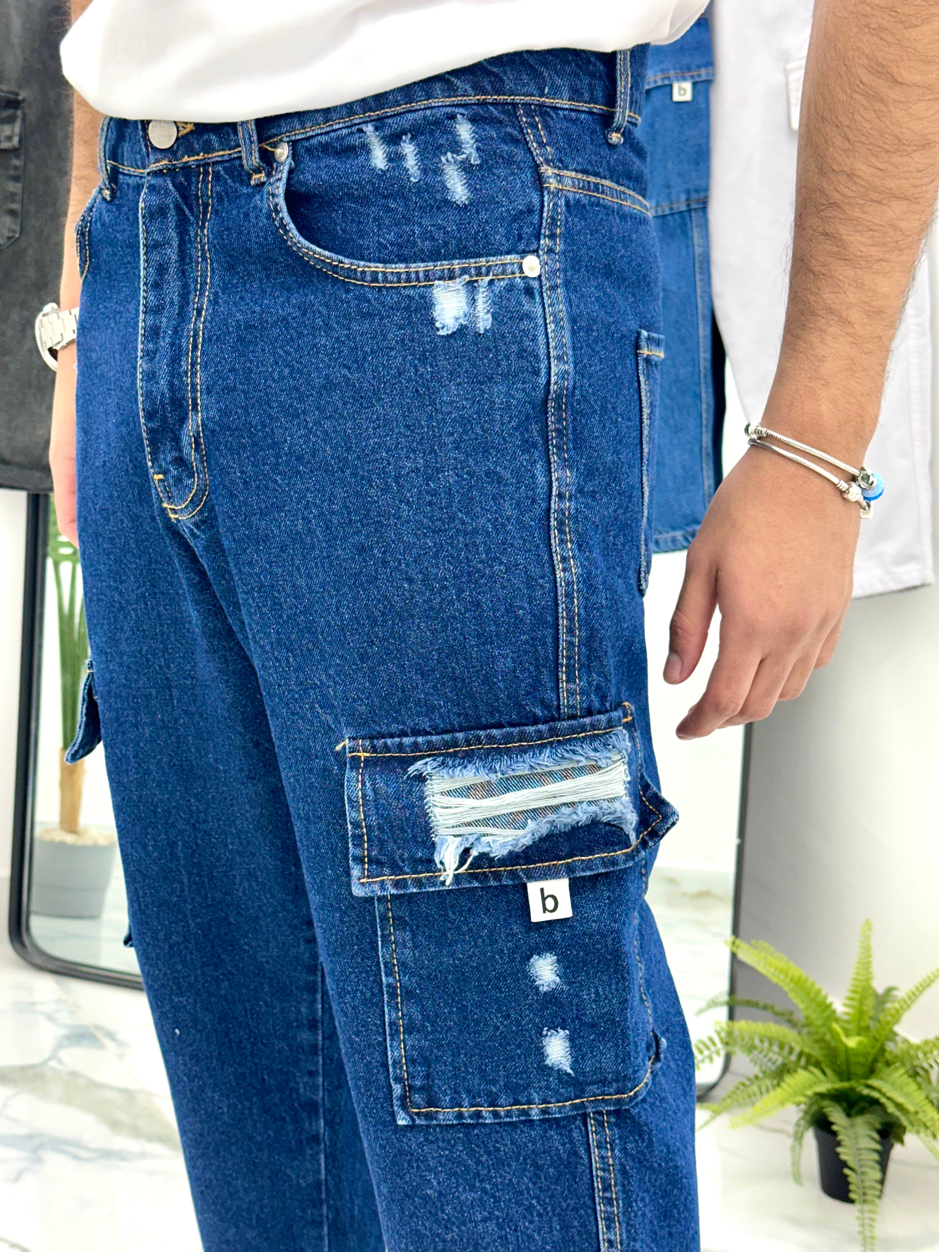 JEANS CARROT FIT DENIM ROTTURE