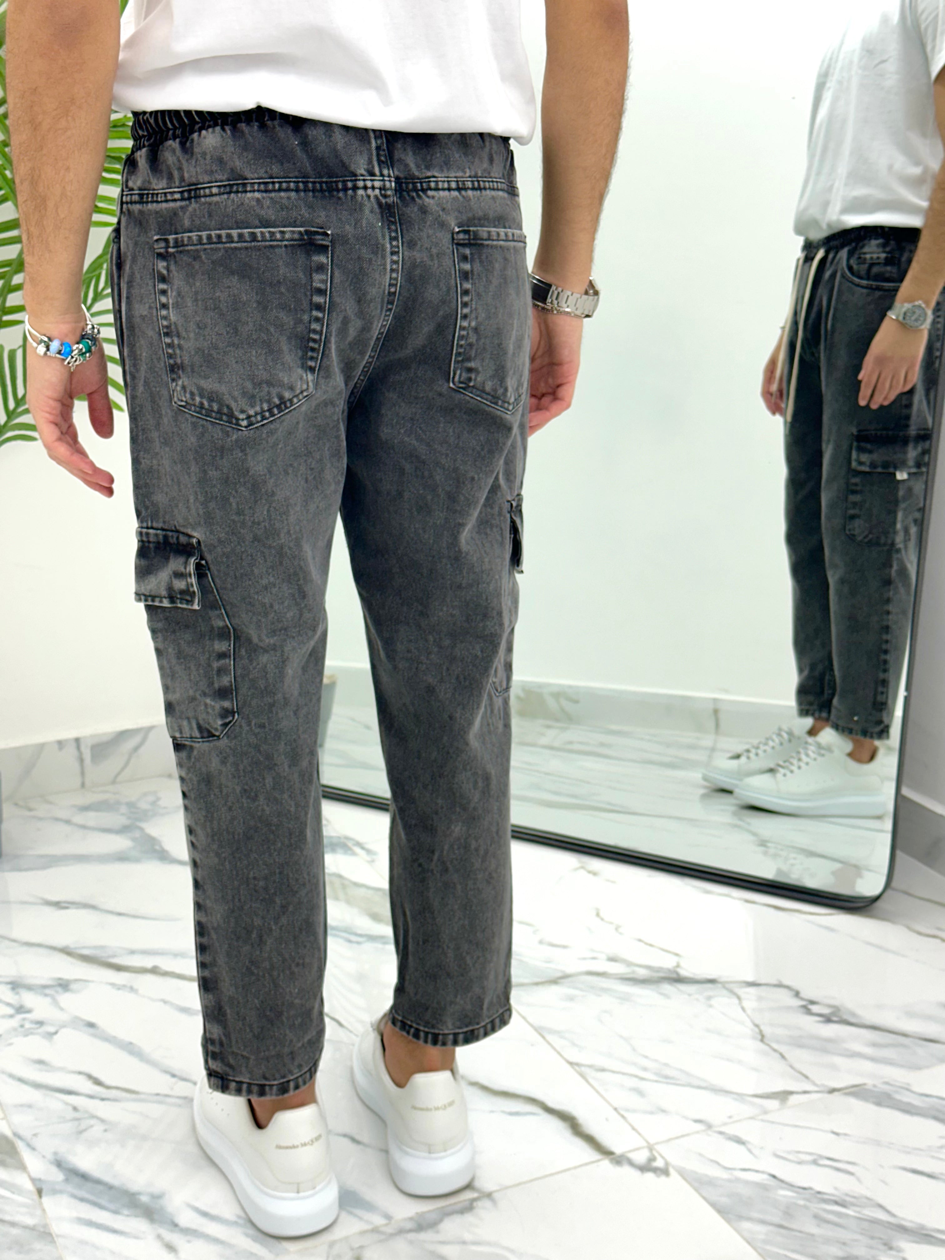 JEANS CARROT FIT BLACK DENIM