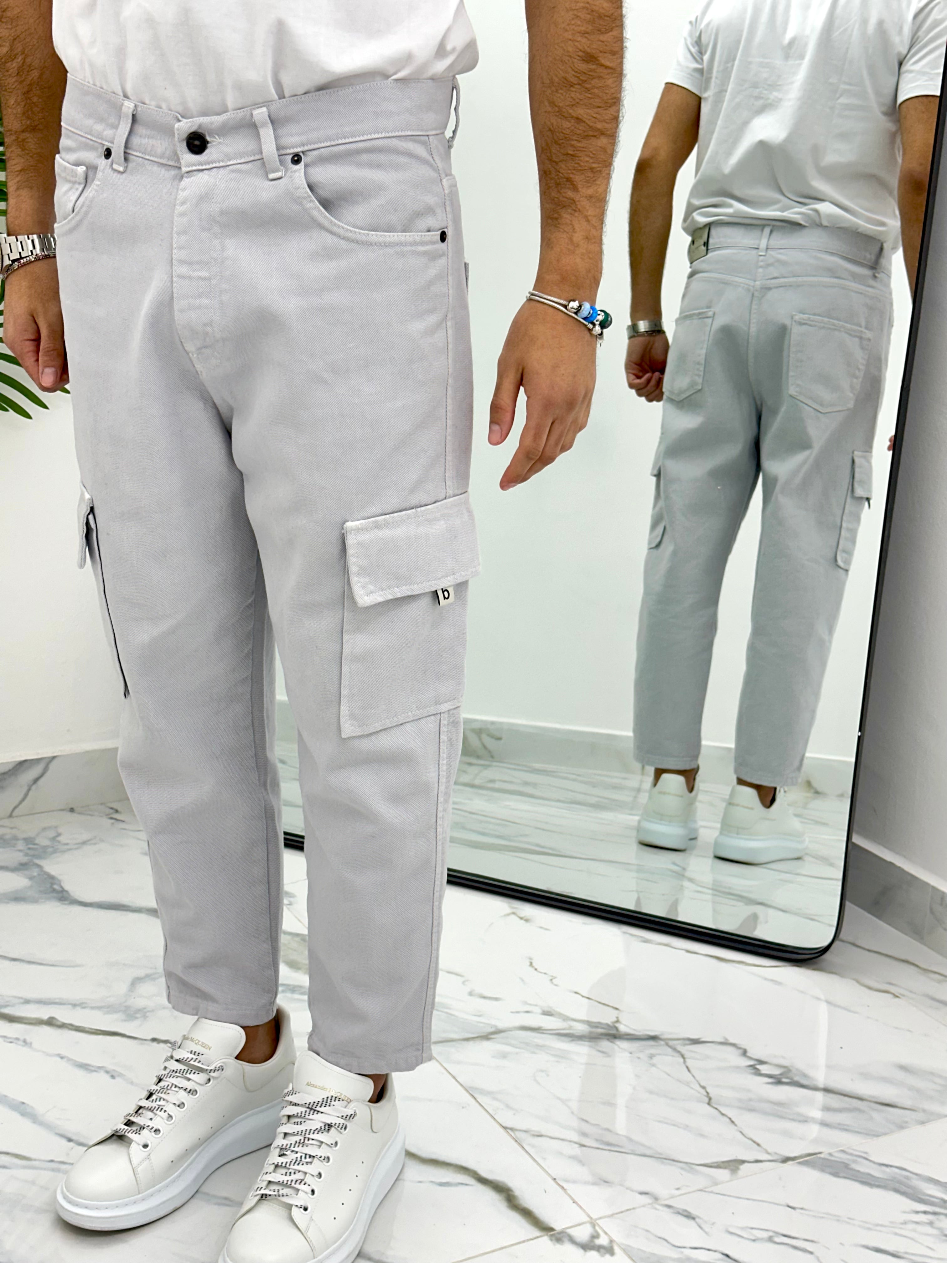 JEANS CARROT FIT col.GHIACCIO