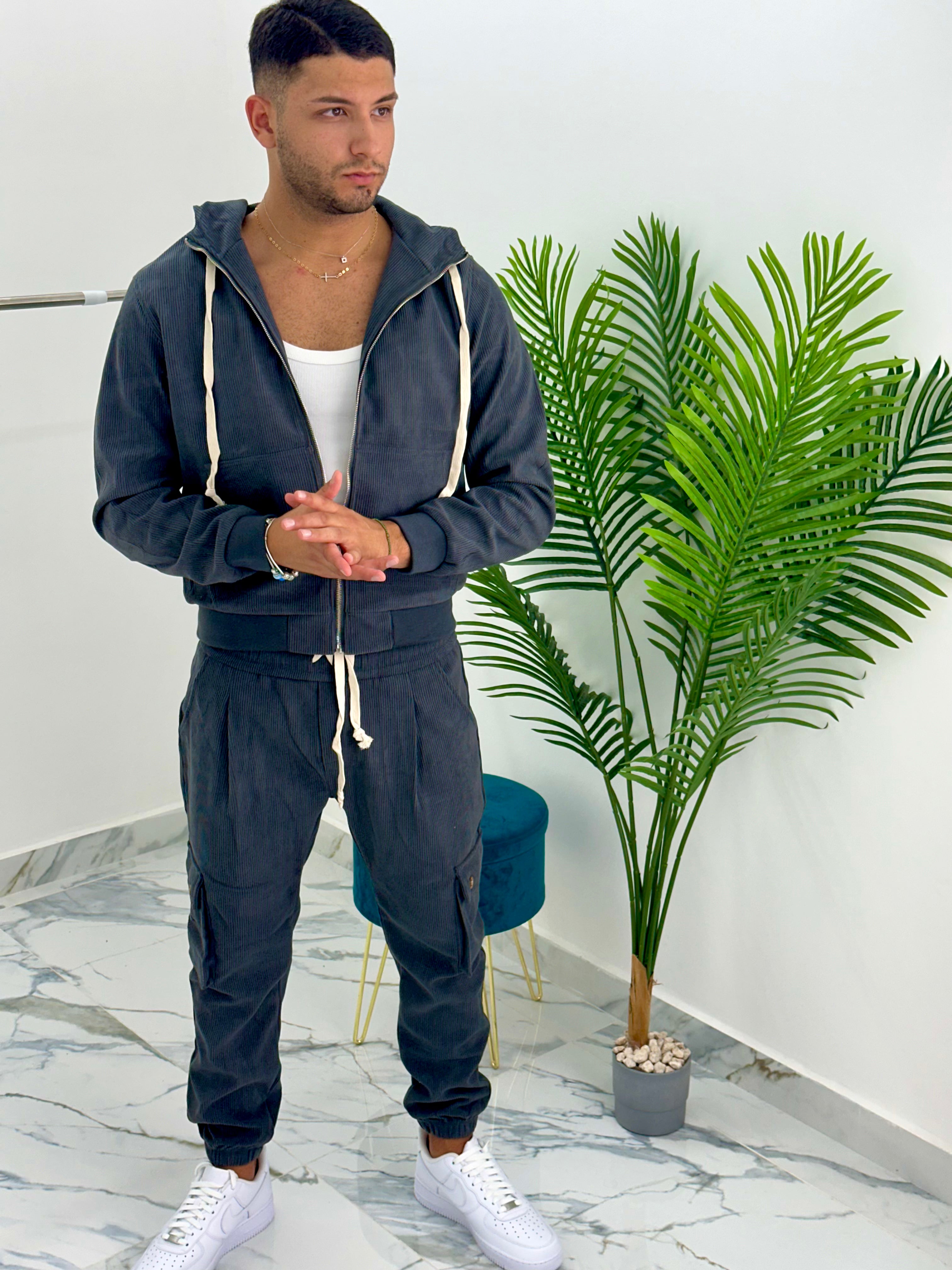 COMPLETO ZIP IN VELLUTO