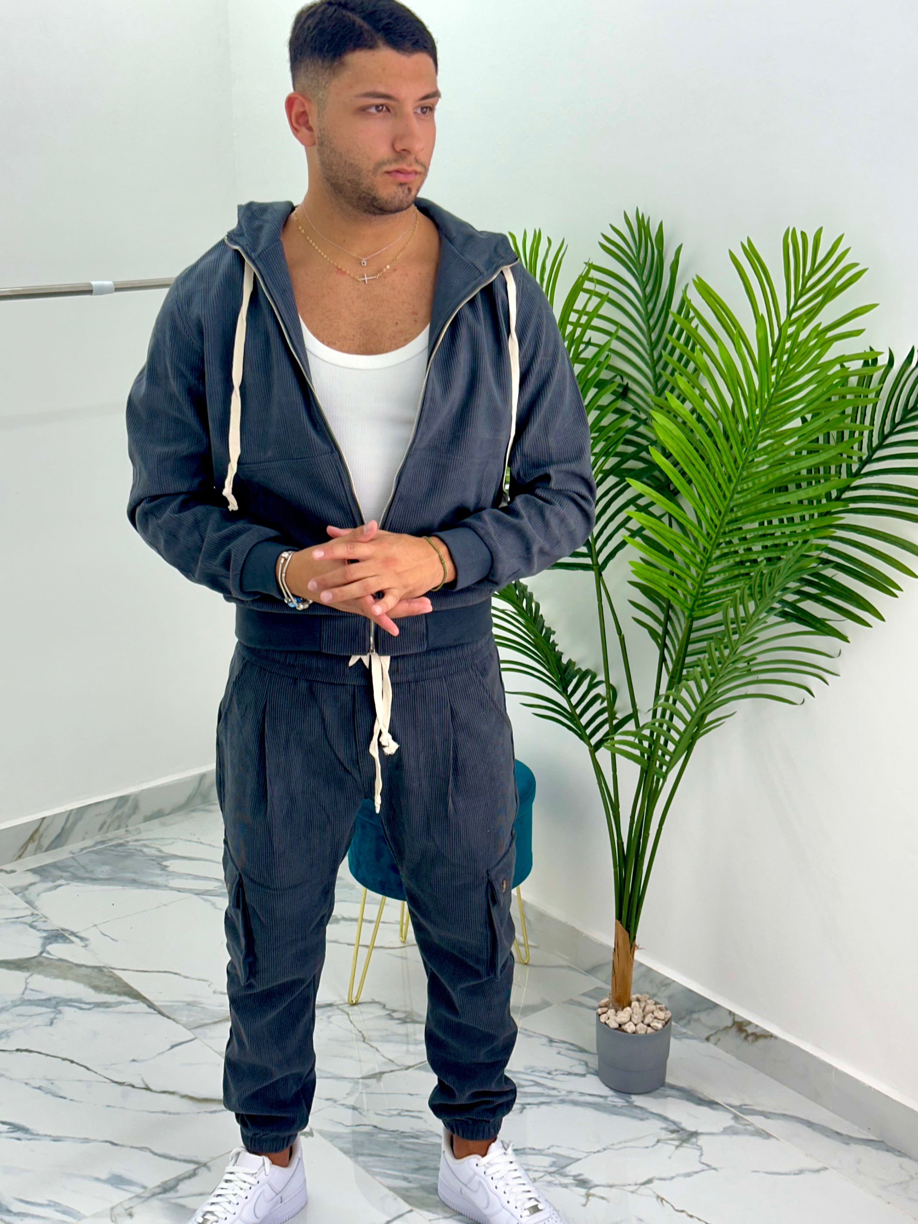 COMPLETO ZIP IN VELLUTO