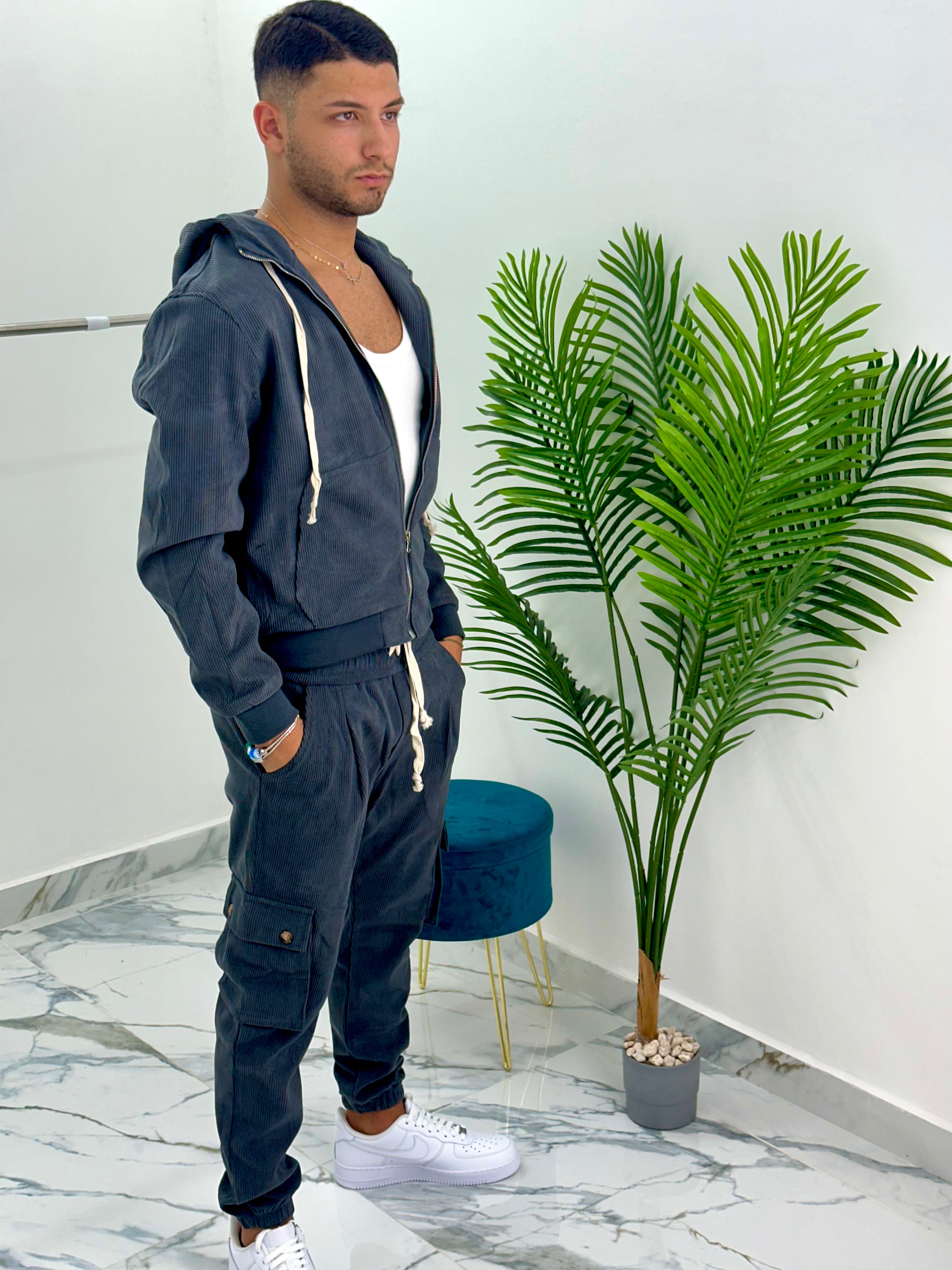 COMPLETO ZIP IN VELLUTO