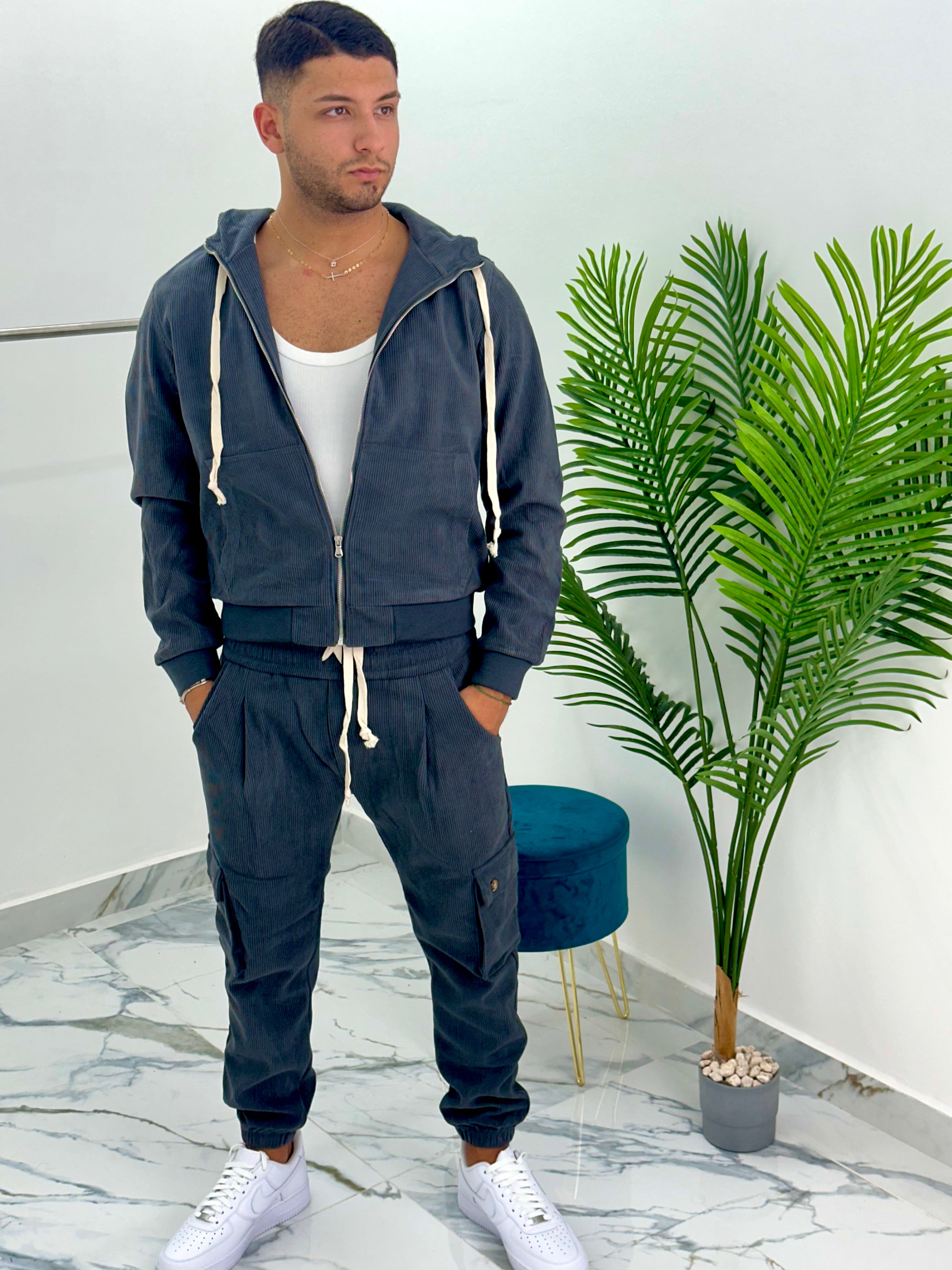 COMPLETO ZIP IN VELLUTO
