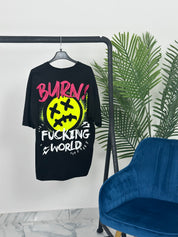 T-SHIRT - BURN! COL.NERO